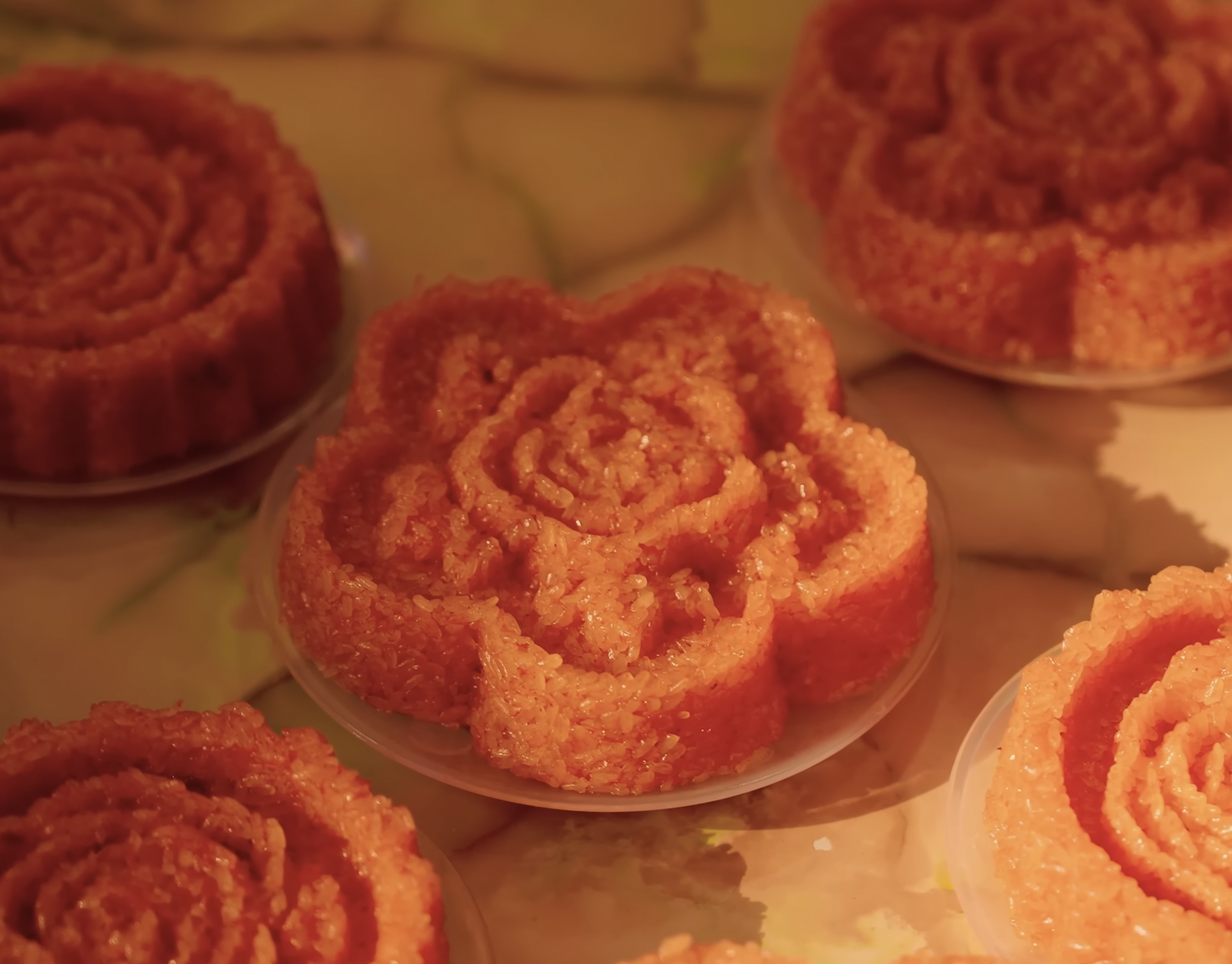 xôi gấc đỏ ép khuôn truyền thống