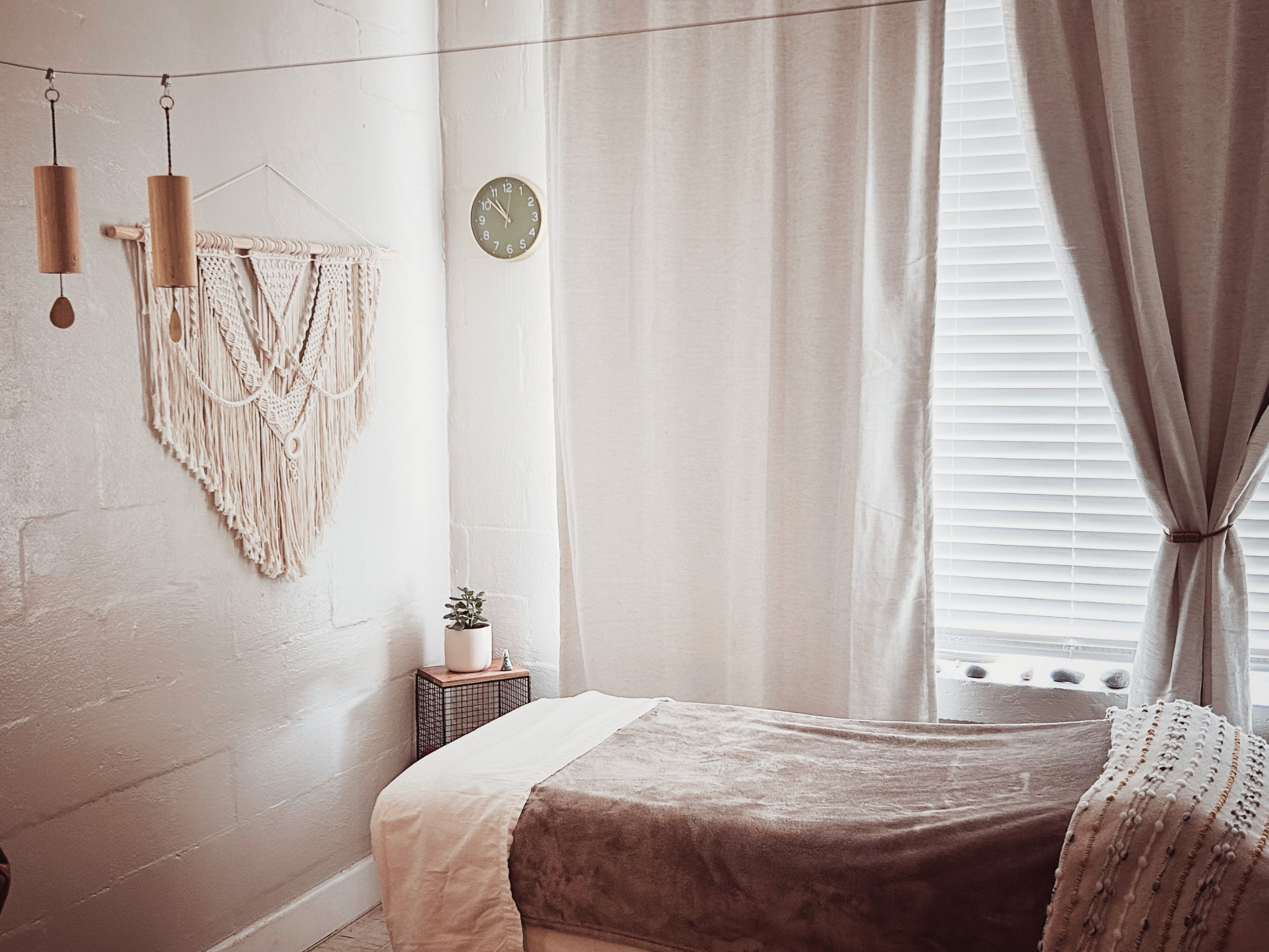 Cozy massage room with table