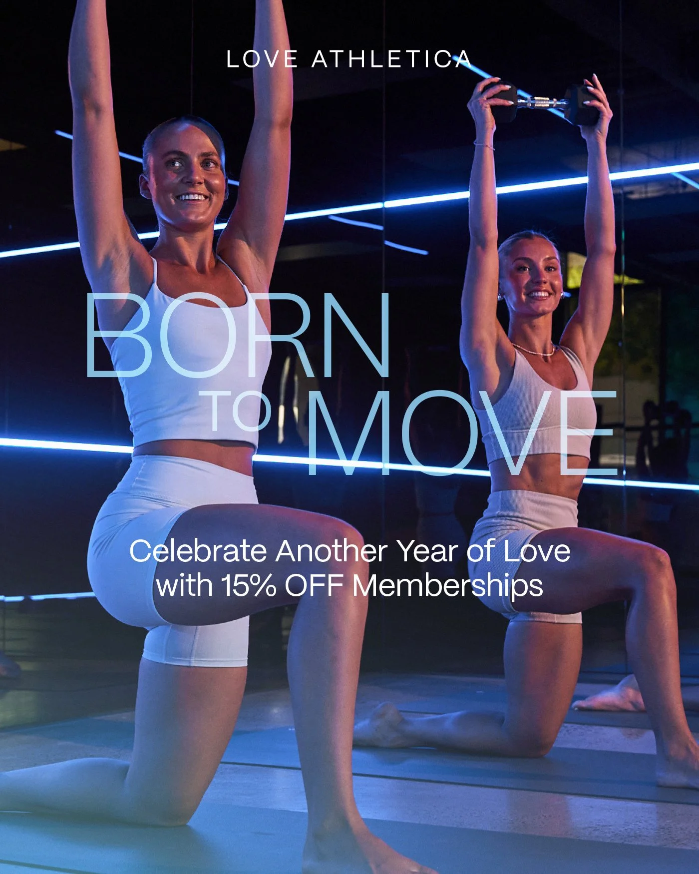 Our birthday, your gift 🎁⁠
⁠
LA is turning 8! Celebrate another year of love with 15% OFF weekly memberships until May 5.⁠
⁠
You were born to move - do it with love.⁠
⁠
Browse memberships from $41 per week in the LA app or via link in bio
