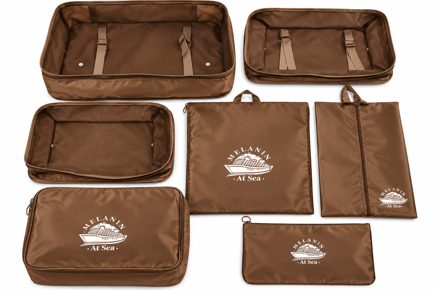 MAS 7-Piece Packing Cube Set (Brown)