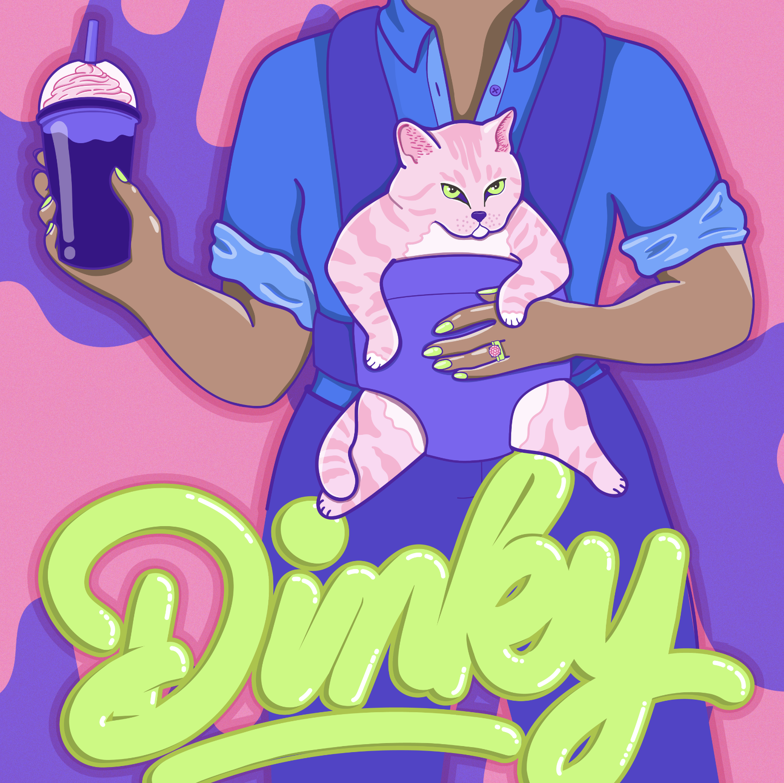   Dinky:  Cover art for a podcast about being childfree  