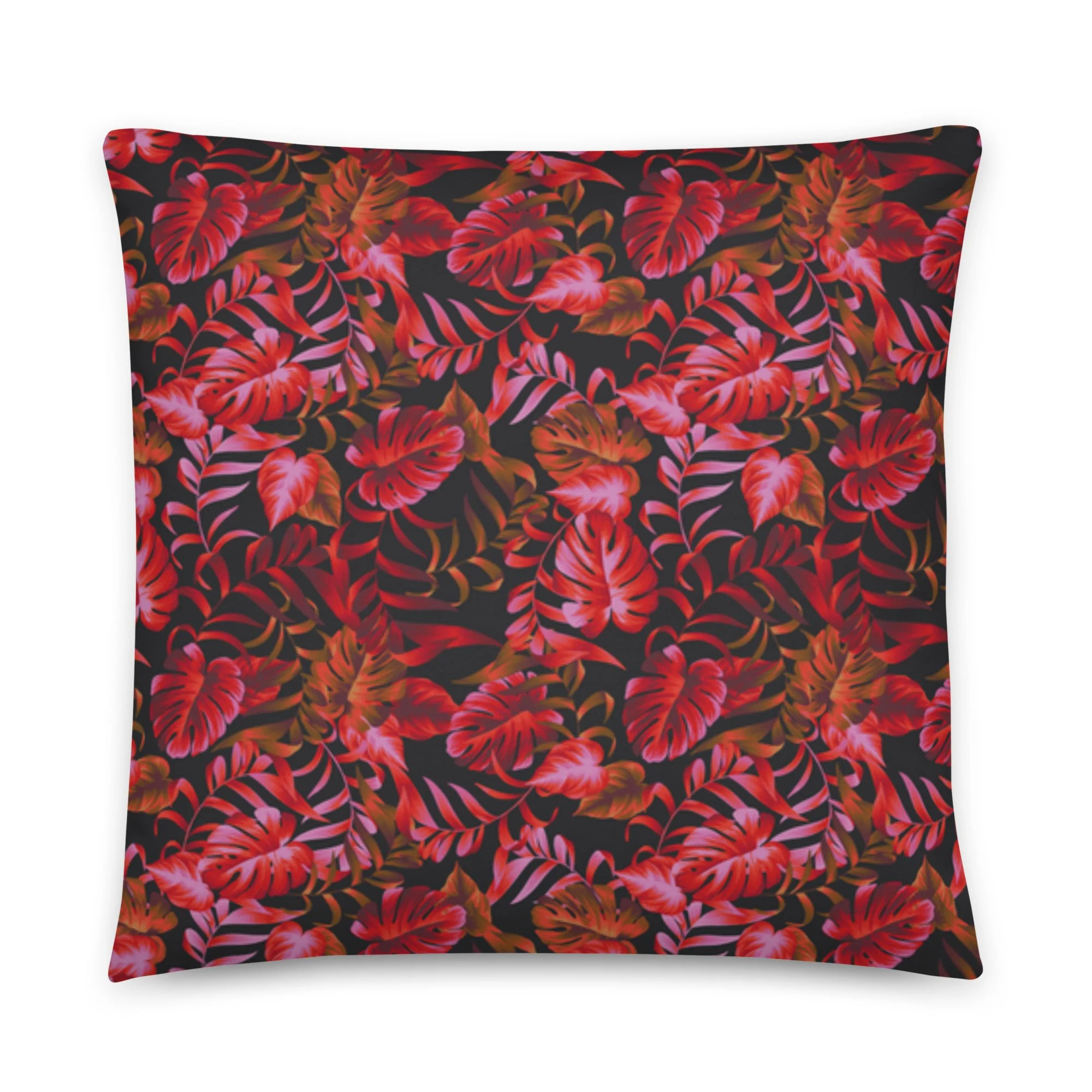Reversible Red Throw Pillow
