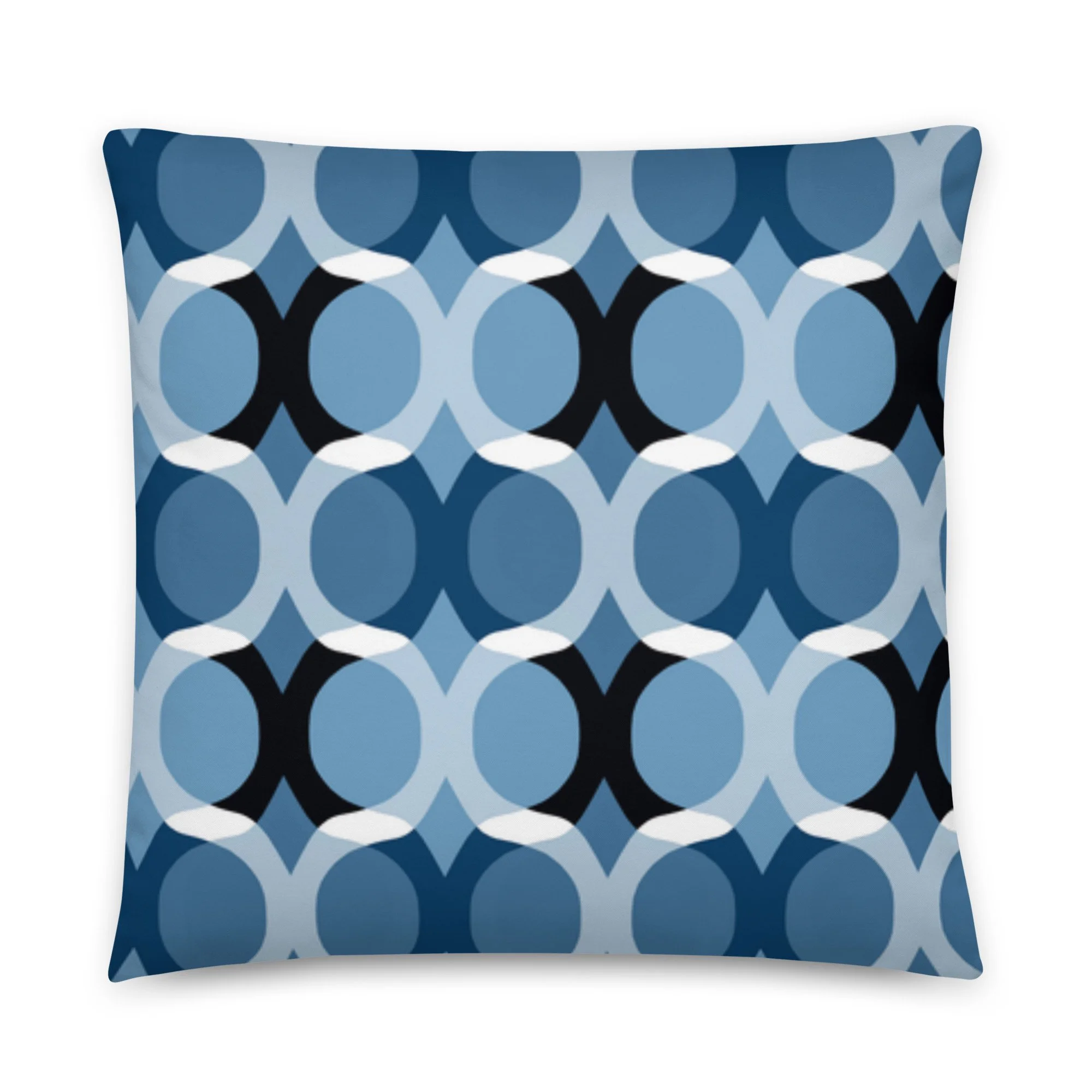 Reversible Blue Throw Pillow