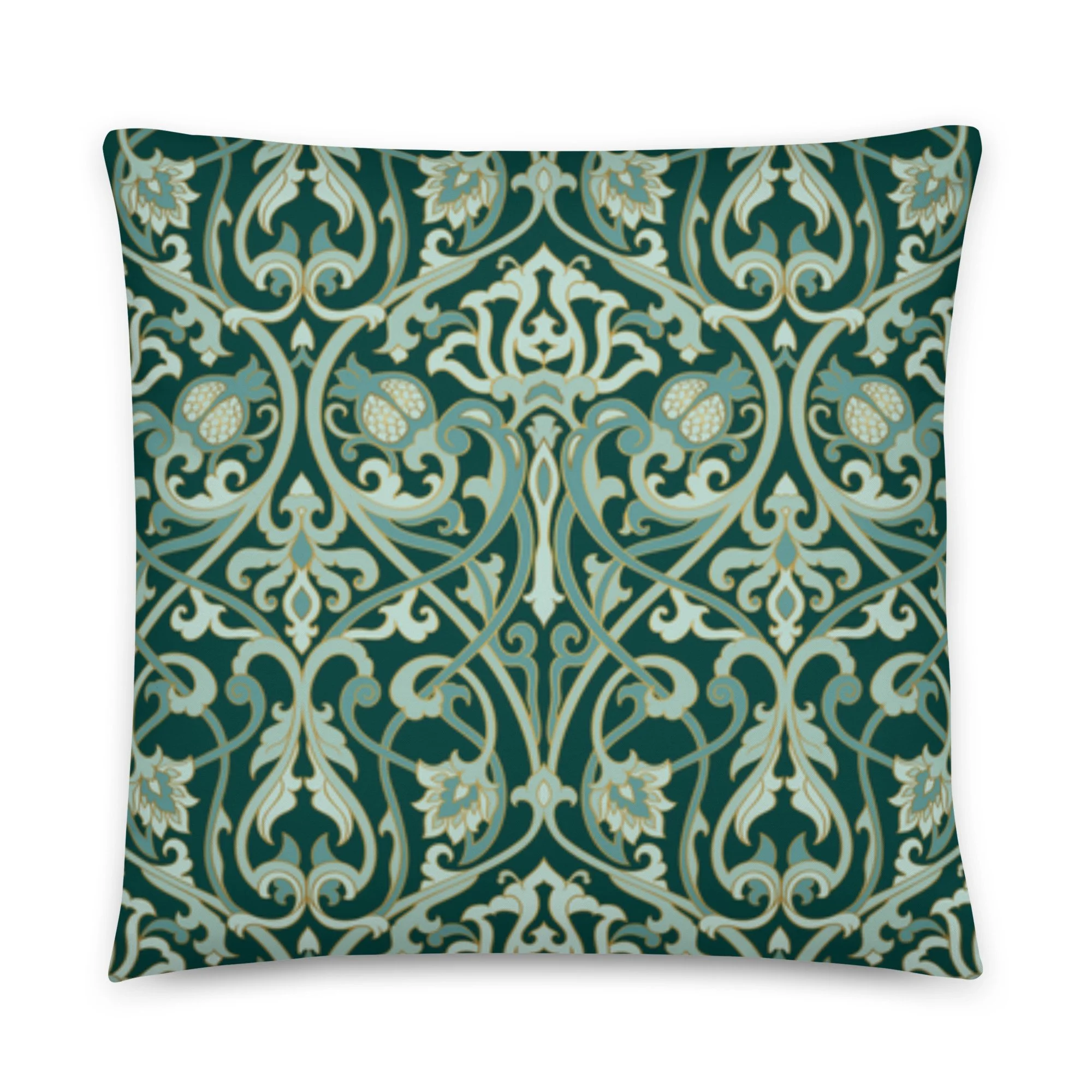 Reversible Green Throw Pillow