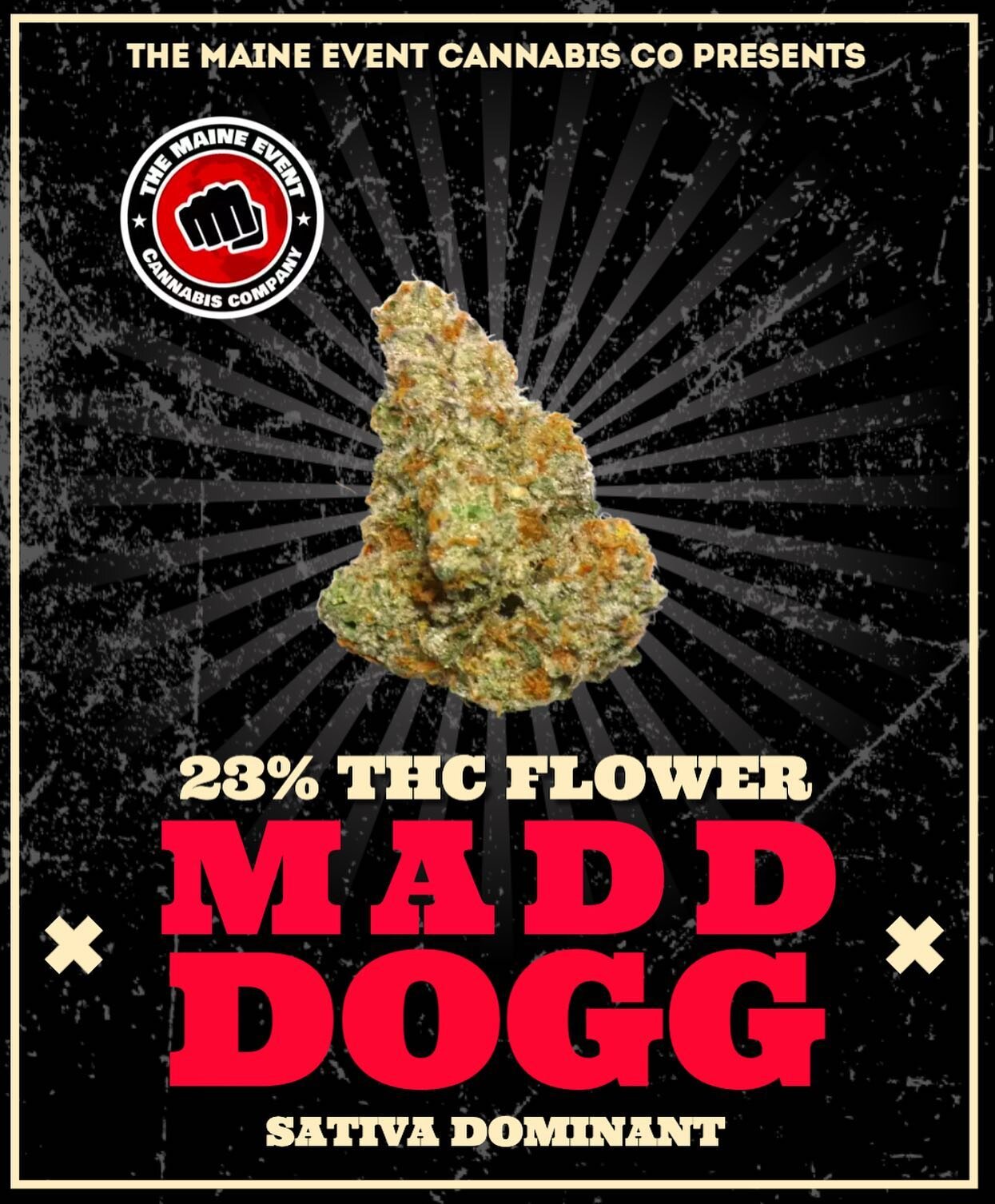 Mad Dawg is a sativa dominant strain with a 40:60 indica/sativa ratio. With an acceptable 23% THC content the strain will most definitely exceed your expectations. The strain is known as Mad Dawg for a reason, which is why you should not underestimat