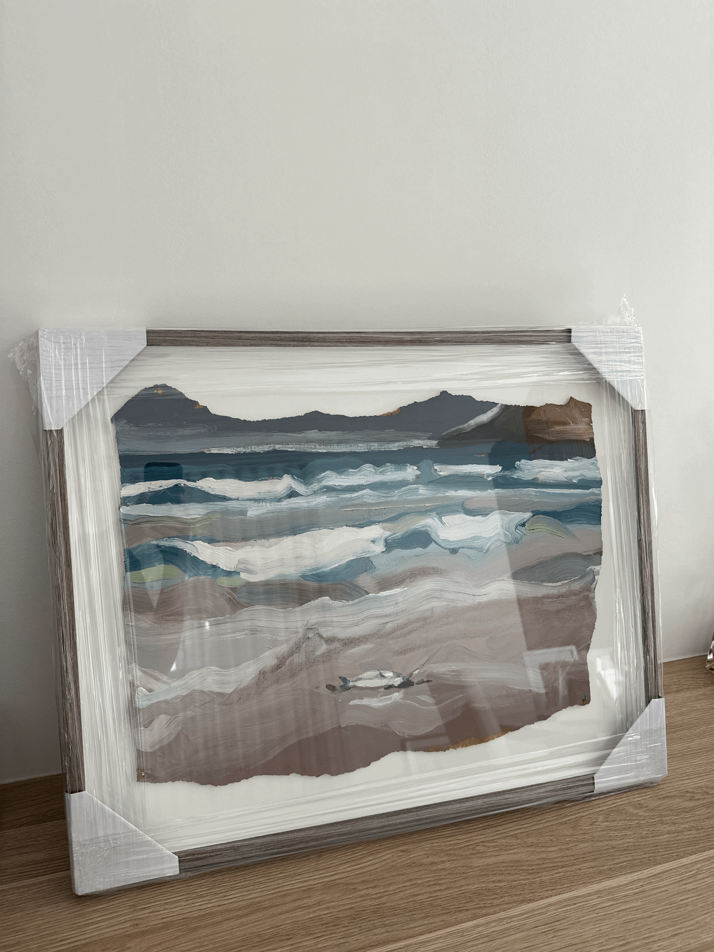 Pennington Bay beach, 2025, oil on canvas paper, 42 X 56cm
