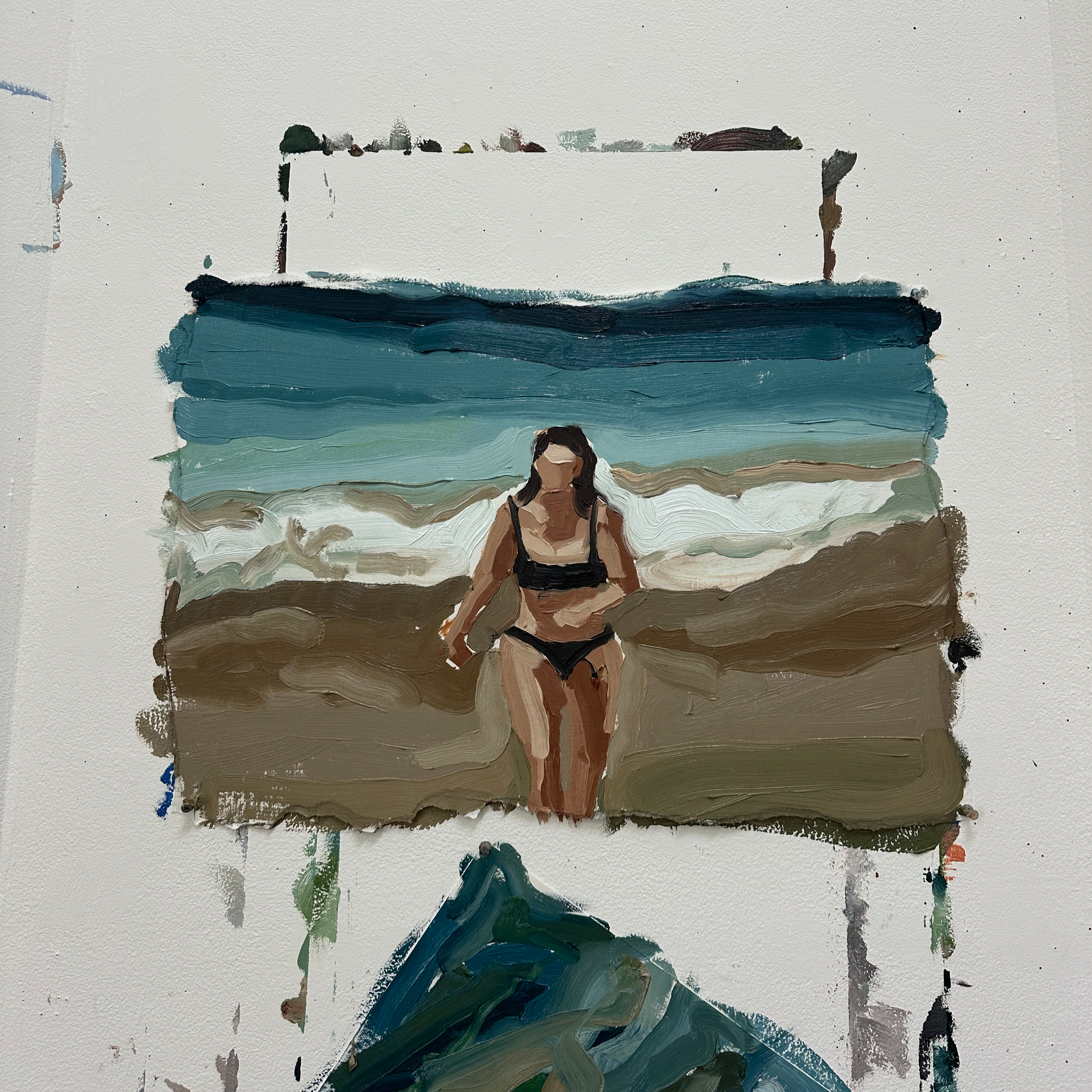 Moving forward, 2025, oil on canvas paper,  42 x 49.4cm