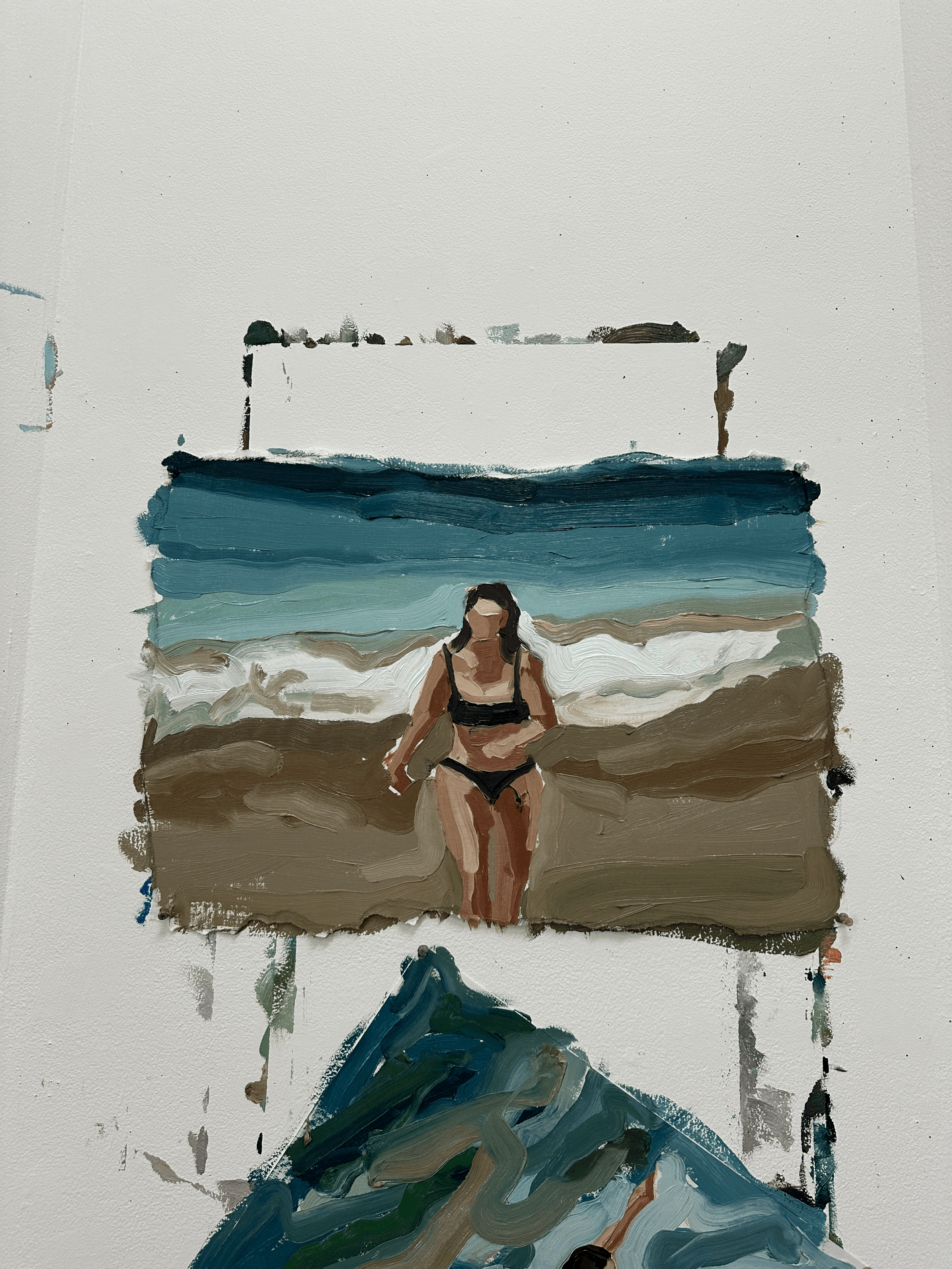 Moving forward, 2025, oil on paper, 40 x 58cm