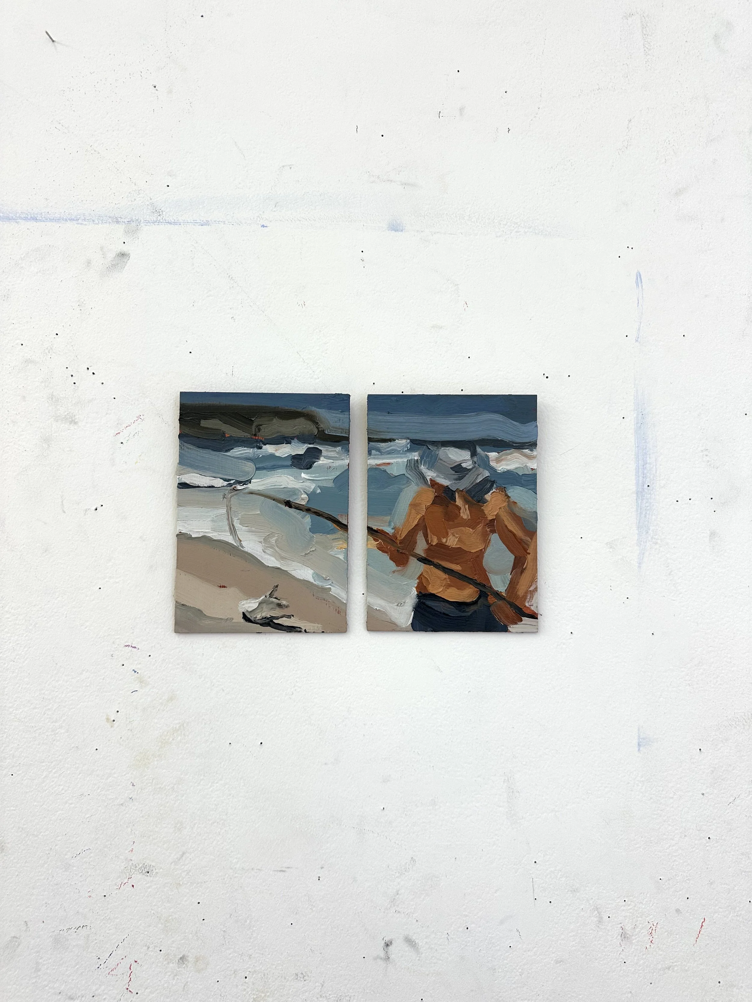 Salmon, 2025, oil on canvas board, 15 cm x 21cm