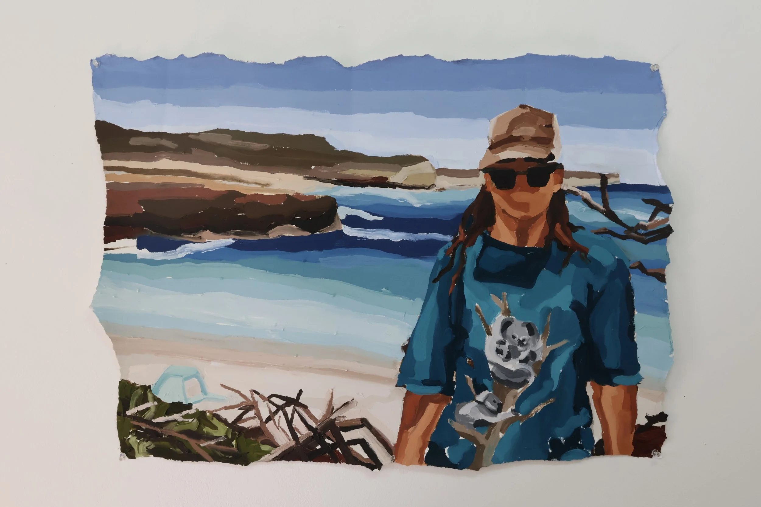 Tourist tee, 2025, oil on paper, 59 x 83.5cm