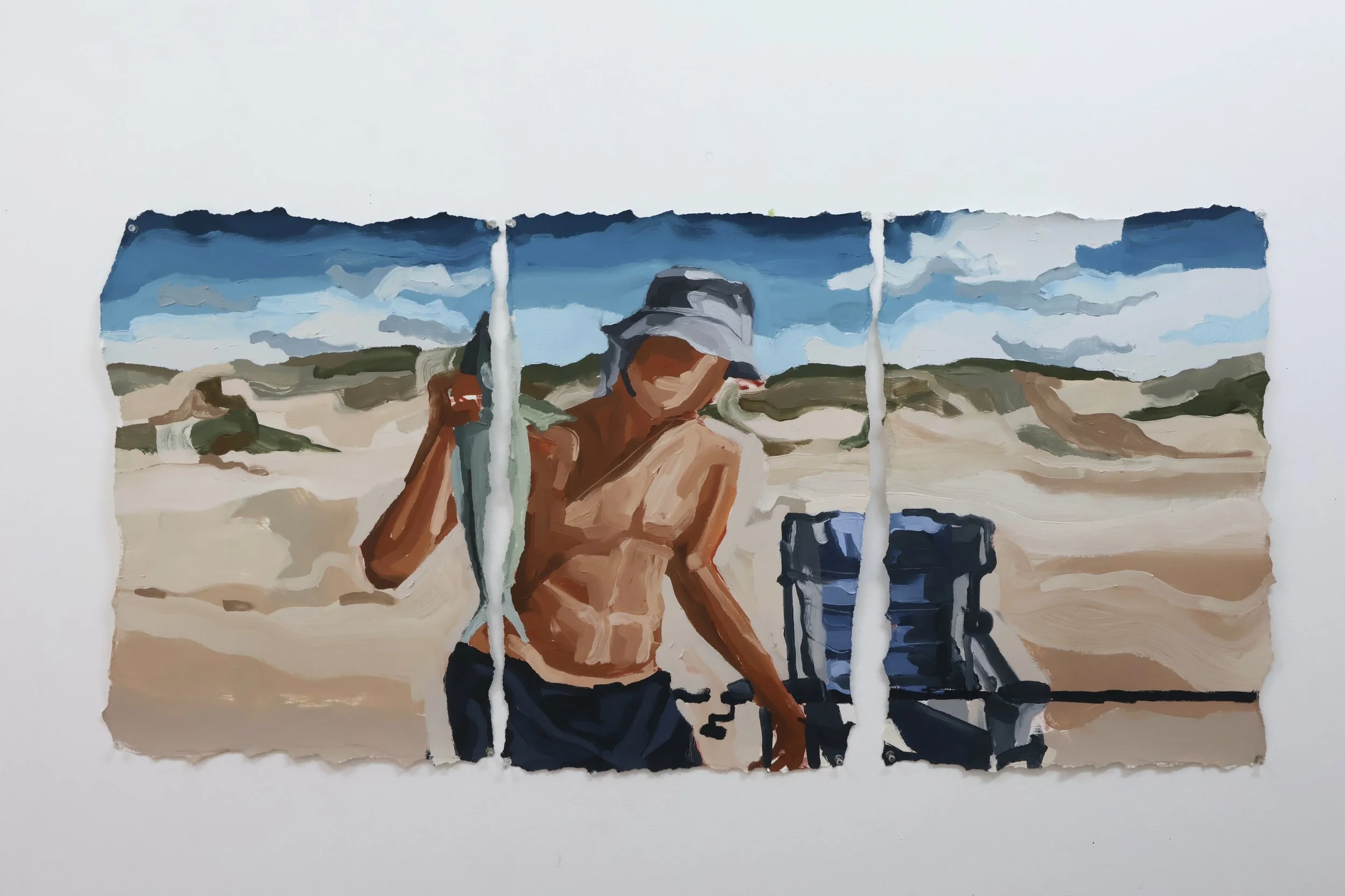 Big Feed, 2025, oil on oil paper, 58cm x 120cm