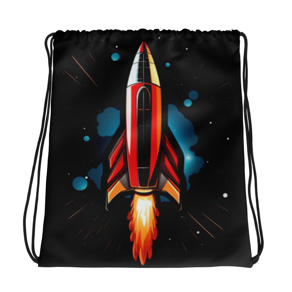 Drawstring Bag - Red Rocket Ride