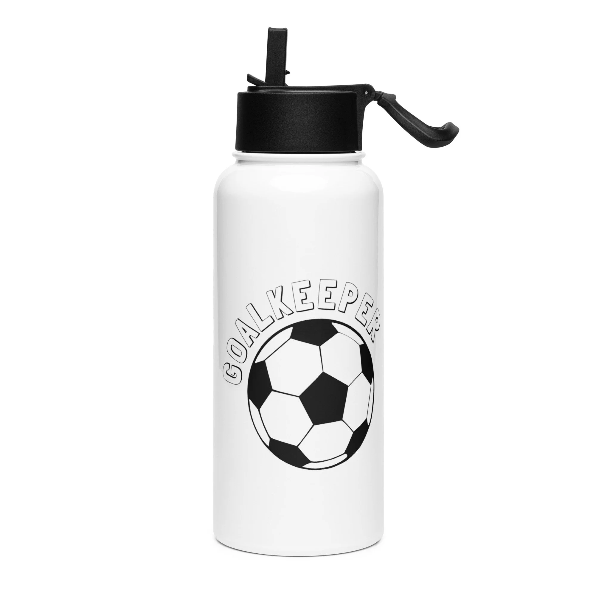 Goalkeeper Soccer Water Bottle – 32 oz Insulated Straw Bottle