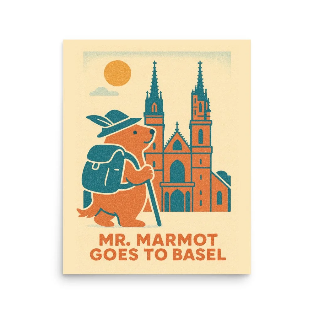Mr Marmot Goes to Basel Münster Portrait Poster | Art Print ...