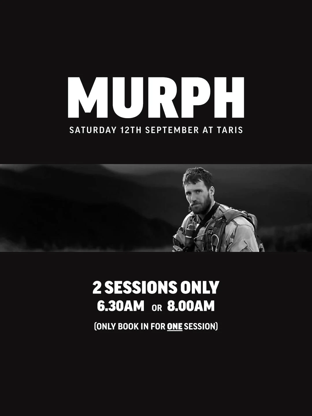 Next Saturday, 12th September we will be doing the Hero WOD Murph at CrossFit TARIS.

US Navy Seal Lt. Michael Murphy was killed in action while serving in Afganistan in 2005, risking his own life to save the lives of his teammates.

"Murph&quot