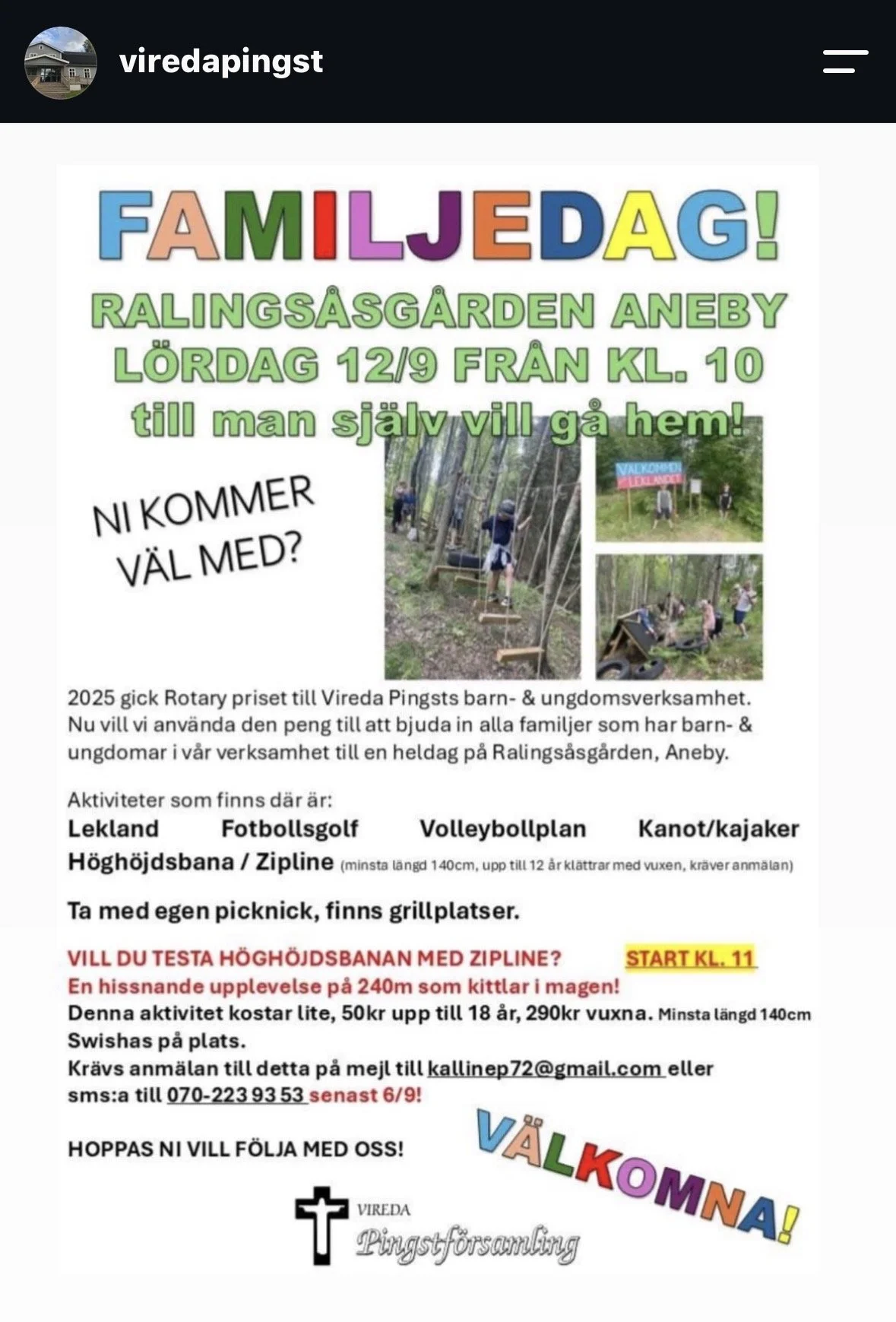 Familjedag lördag 12/9