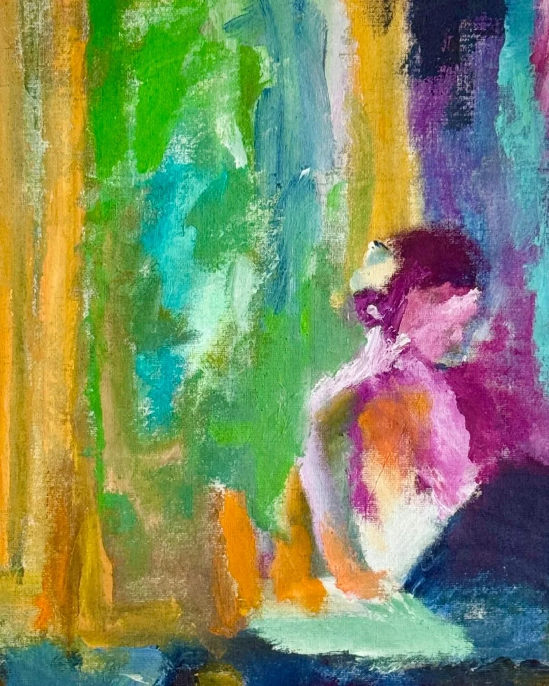 'Girl Playing'

She sinks into oblivion to the world around her and yet all her senses are awake and alert, alert to the mystical and spiritual world, that world art tells us about and she can so clearly feel and hear.

With love,
Kirana xx

#