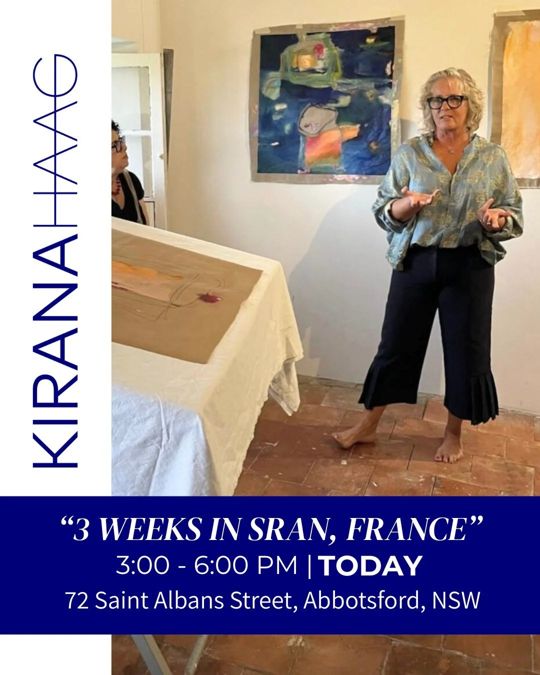 Today is the day.

After three weeks in the south of France, immersed in rooftops, vineyards, and long golden hours in the studio, the paintings are finally ready to meet you.

This afternoon at 3PM, the doors open to &quot;3 weeks in Siran, Fran