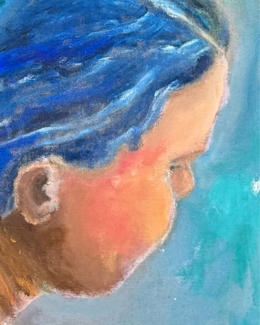 Sometimes a piece of art quietly finds its place.
Not by shouting, but by feeling right.

This work holds a soft presence.
A moment that can be lived with.
Something that brings warmth and meaning into a space over time.

The Soft Light on You