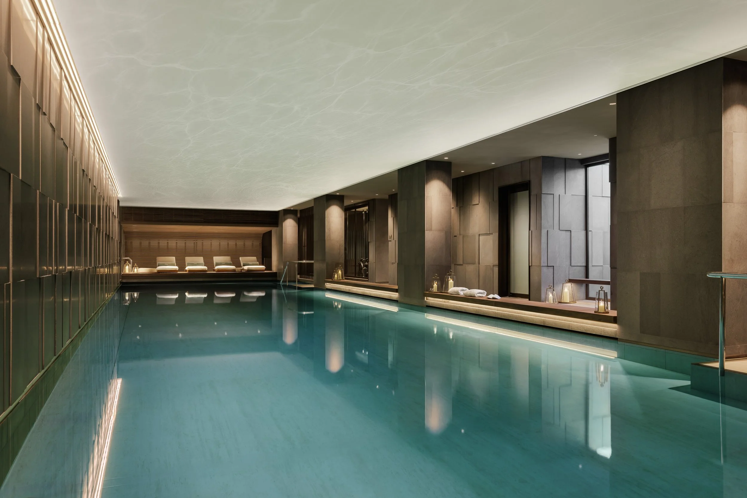Indoor 25m residents' swimming pool in the Holland Park Gate health club, Kensington, London