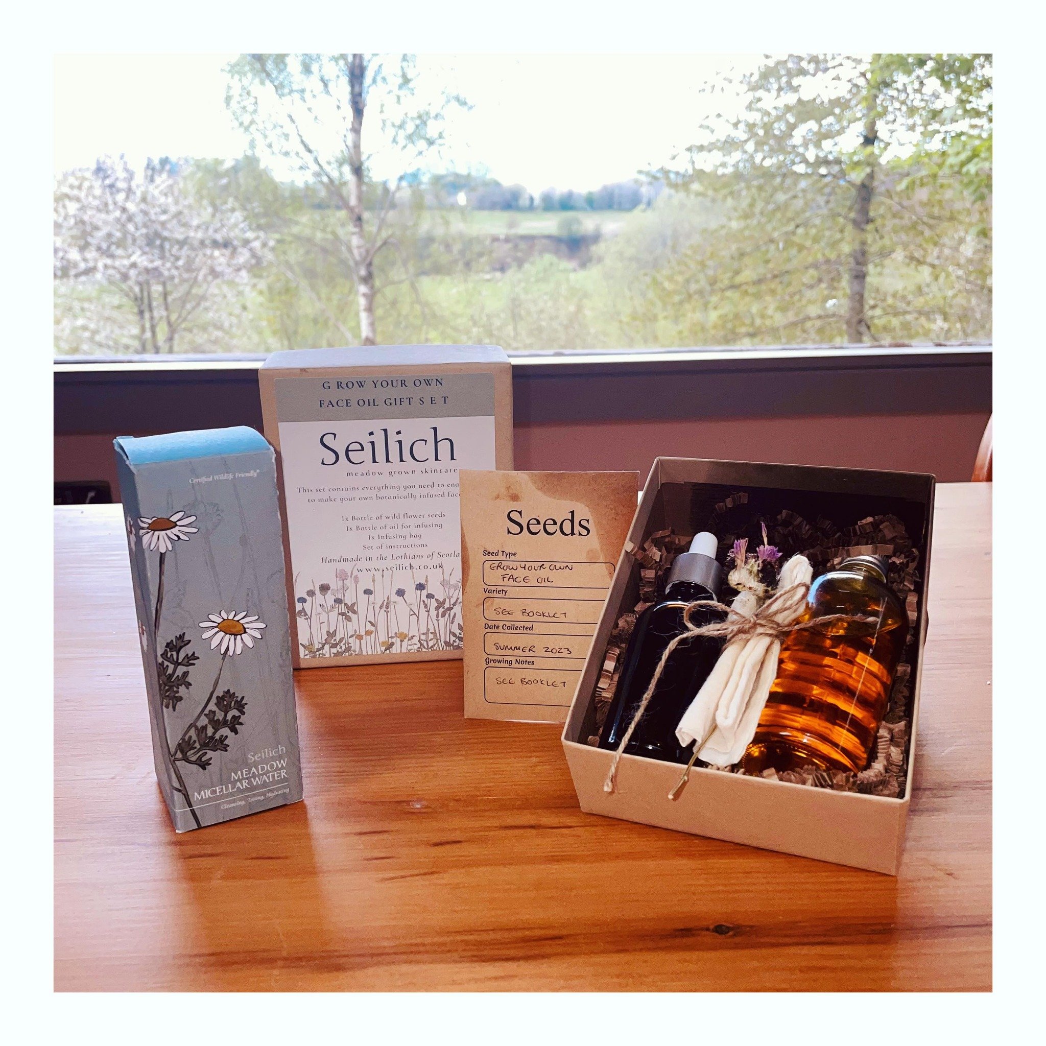 A gorgeous sample package from award-winning @seilich_botanicals arrived into the store.  Their own Scottish-based wildflower meadow provides the ingredients that go into their all-natural, sustainable skincare + herbal teas.  The grow-your-own face 