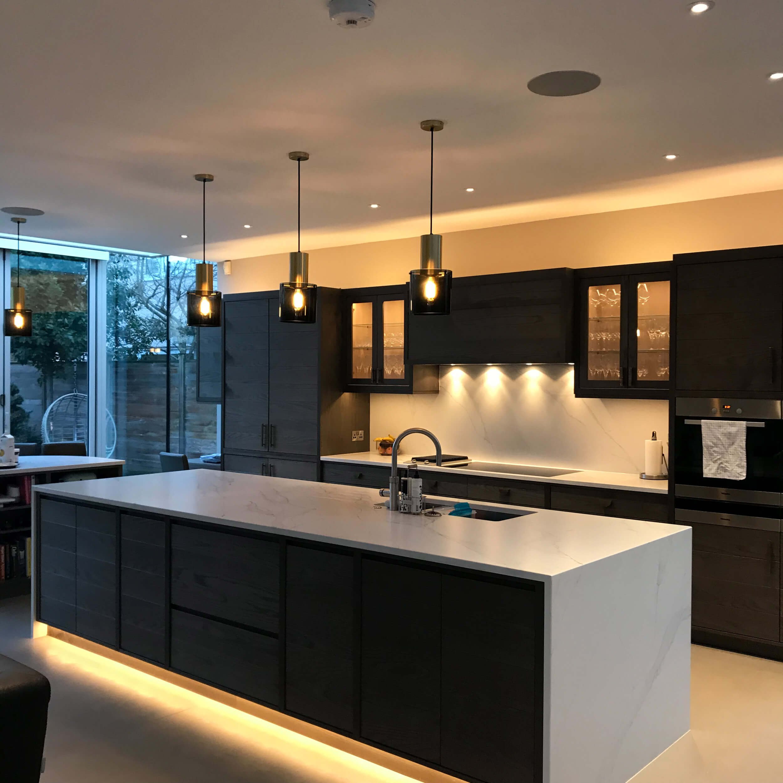 Electrical work in a residential kitchen