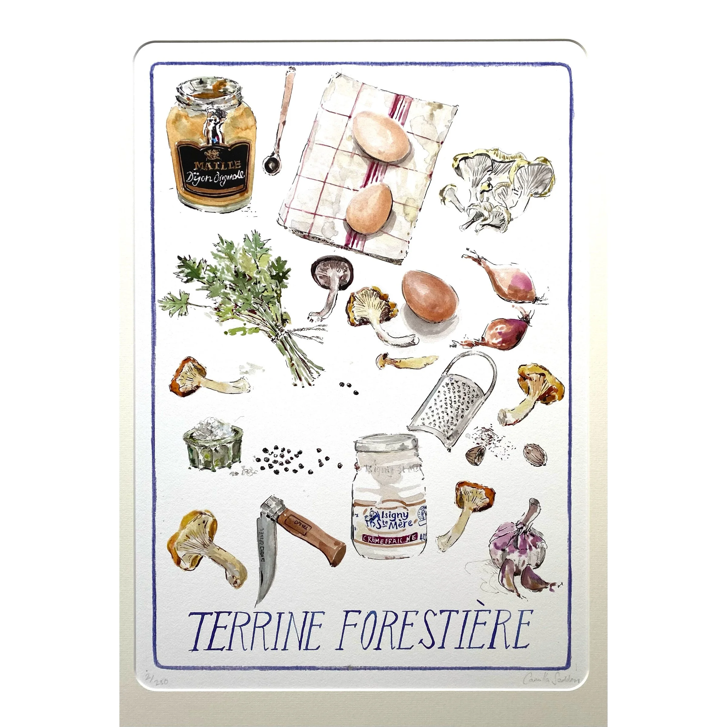 Terrine Forestiere, mounted limited edition print 58x76 cms