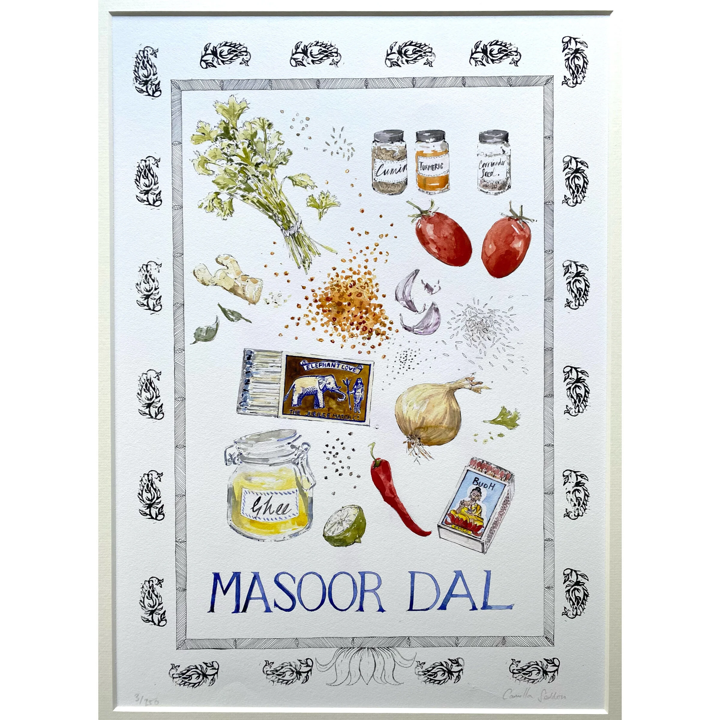 Masoor Dal, mounted limited edition print 58x76 cms
