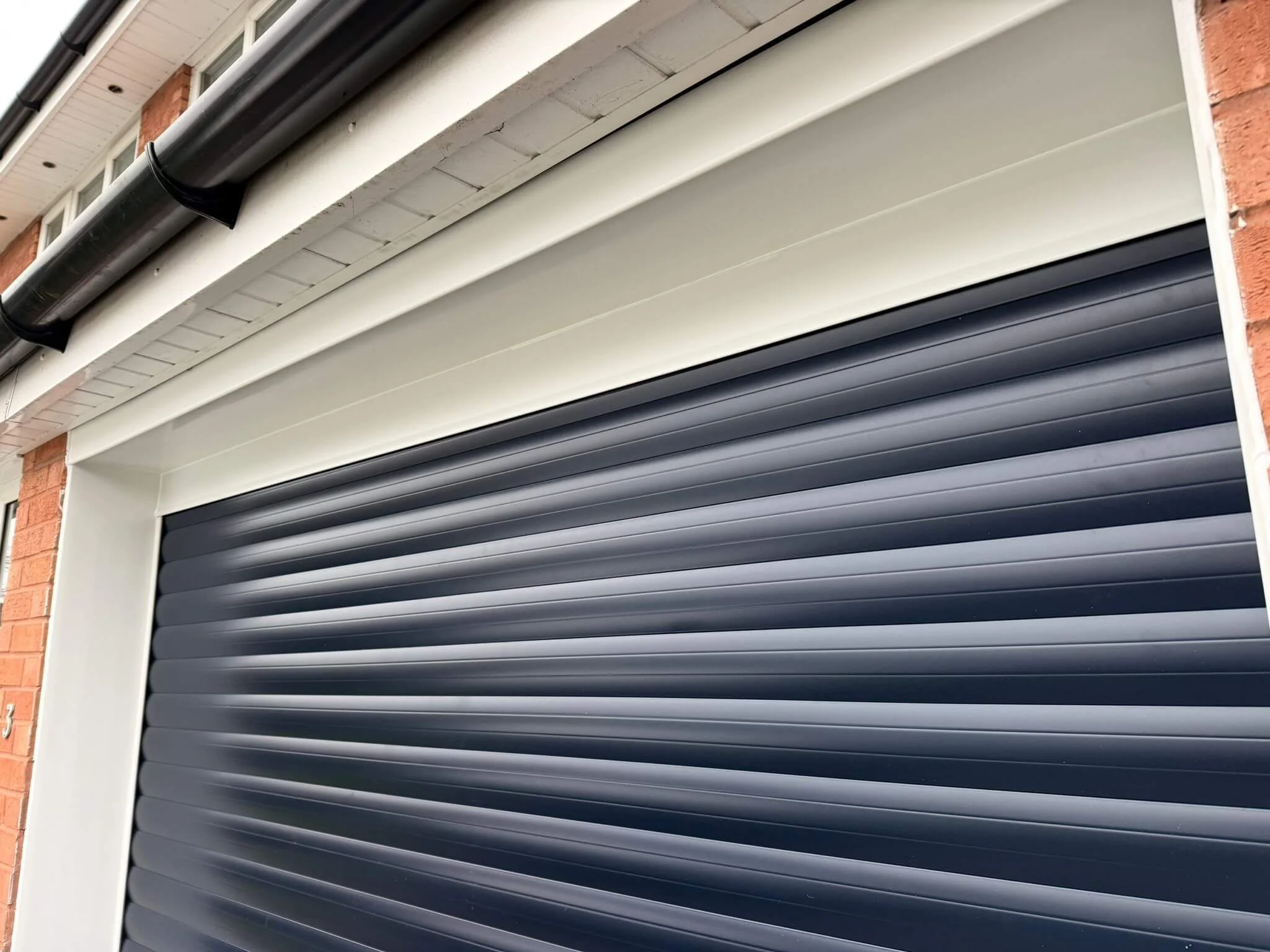 close up of roller shutter garage doors
