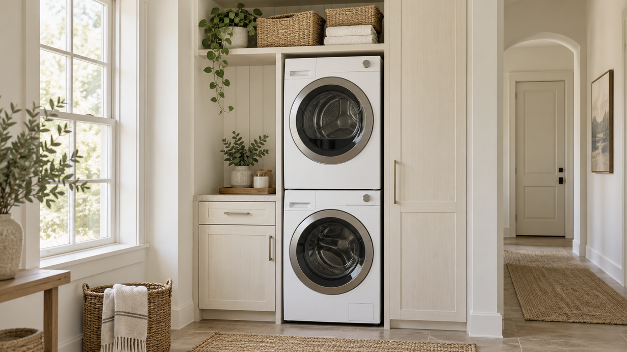 Wasmachine en droger stapelen: zo doe je het strak en veilig