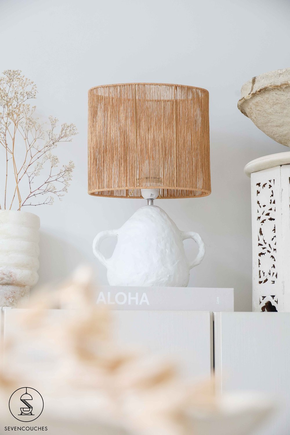 DIY Bohemian tafellamp in de stijl van Madam Stoltz detail foto