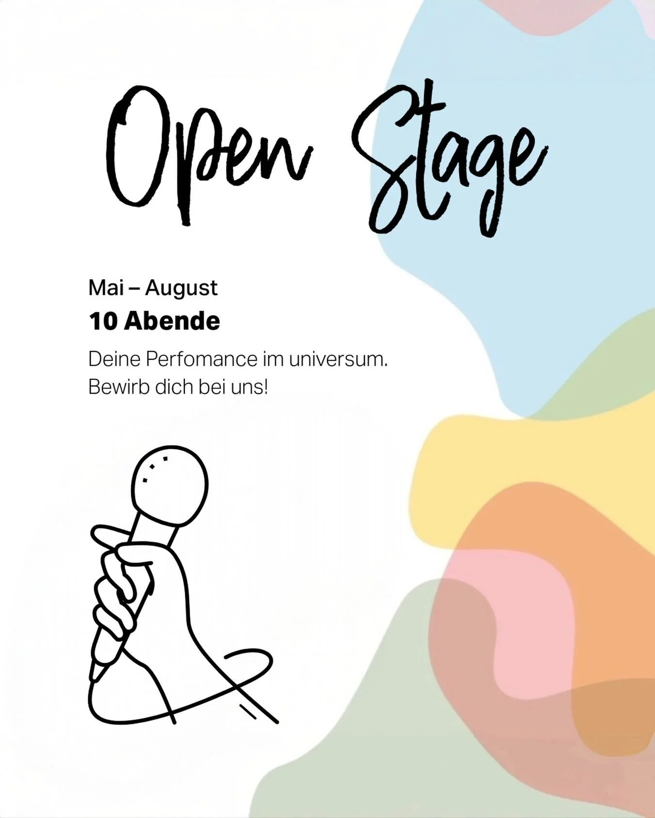 Wir veranstalten diese Saison zum zweiten mal unsere Open Stage. Du hast Lust als Band, Komiker:in / K&uuml;nstler:in bei uns aufzutreten und einen tollen Abend zu gestalten? Dann sieh dir die Infos an (Link in Bio) und melde dich bei uns!
#openstage