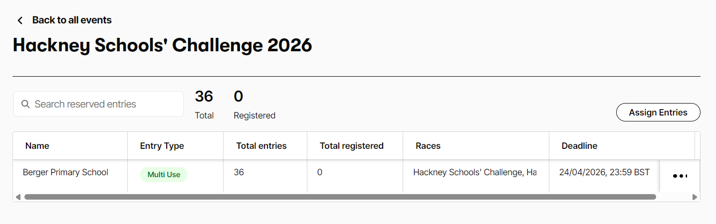 You will then see the following screen. From here, click on the 3 dots on the right hand side next to the registration deadline.
