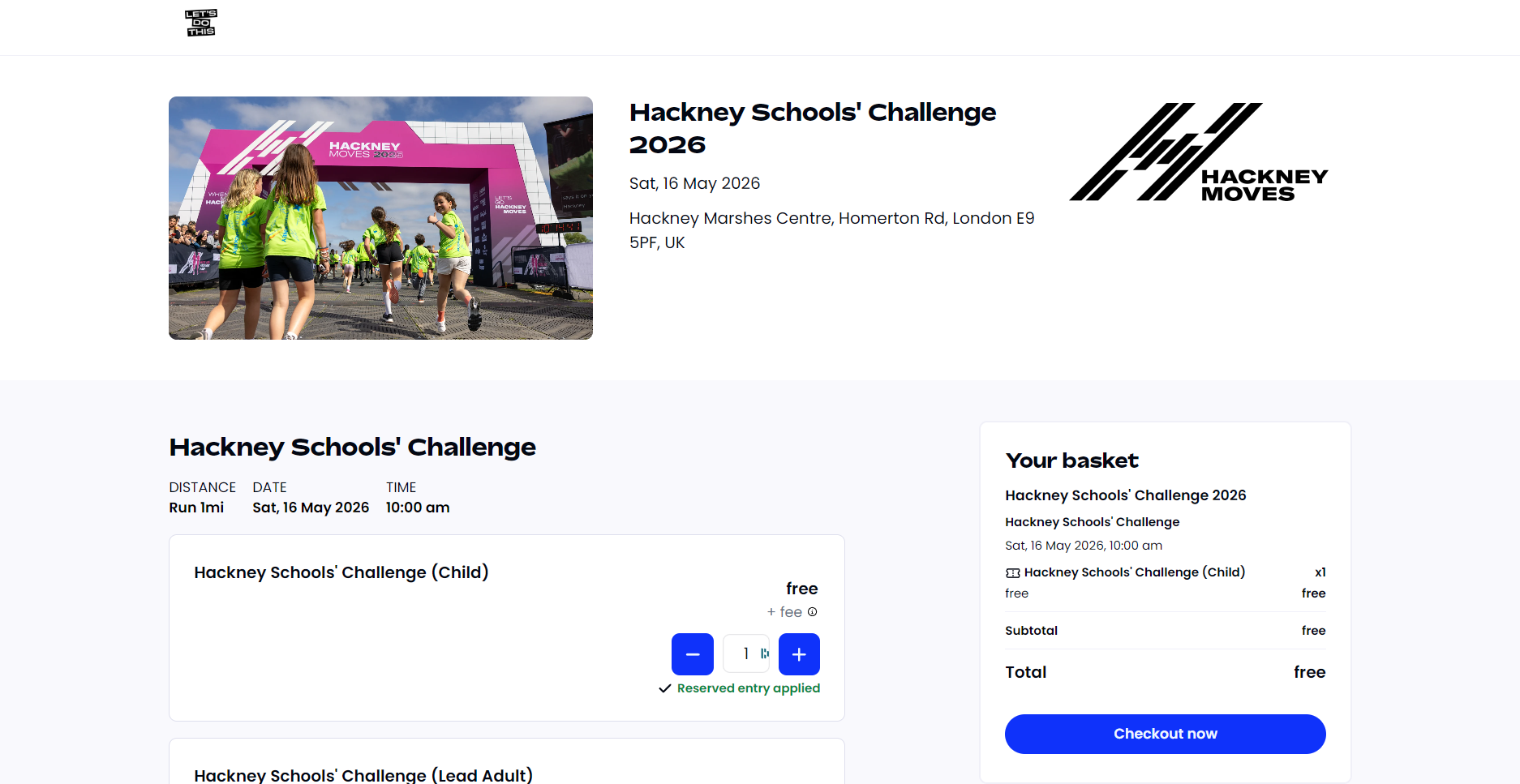 The registration link will take you here. This is where you will register your runners.