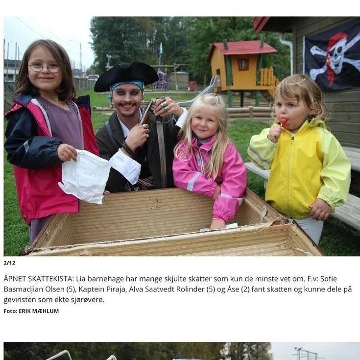 Var p&aring; sj&oslash;r&oslash;vertokt i @liabarnehage i helgen og var s&aring; heldig med alle de sm&aring; piratene som hjalp meg med &aring; finne n&oslash;kkelen til kista! Til og med @glomdalen kom for &aring; se den store skatten!
.
.
.
.
.
.
