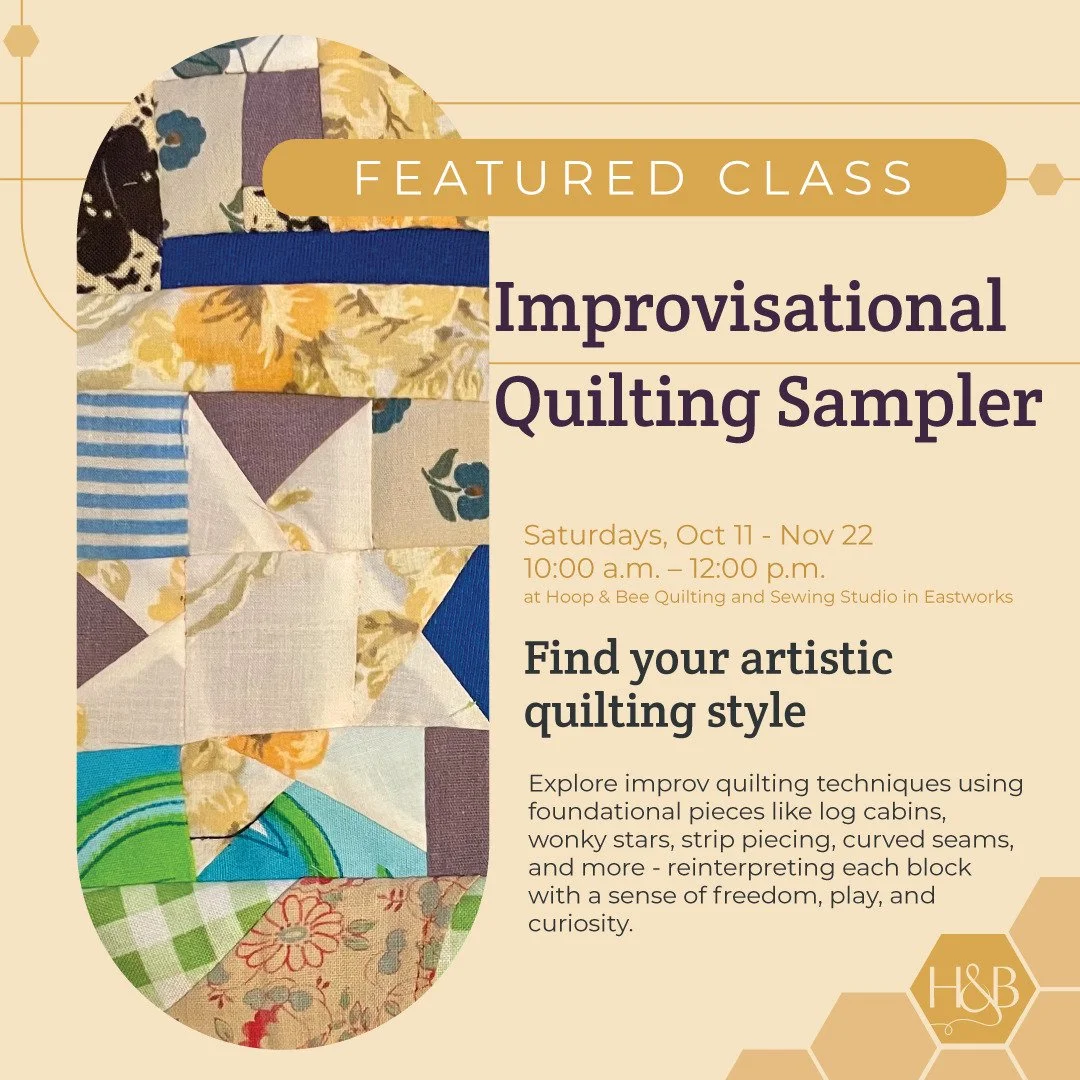 Improvisational quilting is about more than breaking the rules. It&rsquo;s about learning to see beauty in what&rsquo;s already there, and shaping it with your own voice.

Join guest instructor Sarah King for a 6 week exploration in improv quilting w