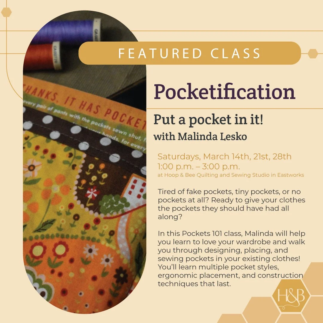 Fake pockets are a scam! There&rsquo;s a long history behind why so many garments - especially those made for women - don&rsquo;t have usable pockets. In Pocketification, Malinda shows you how to flip that script by designing, placing, and sewing rea