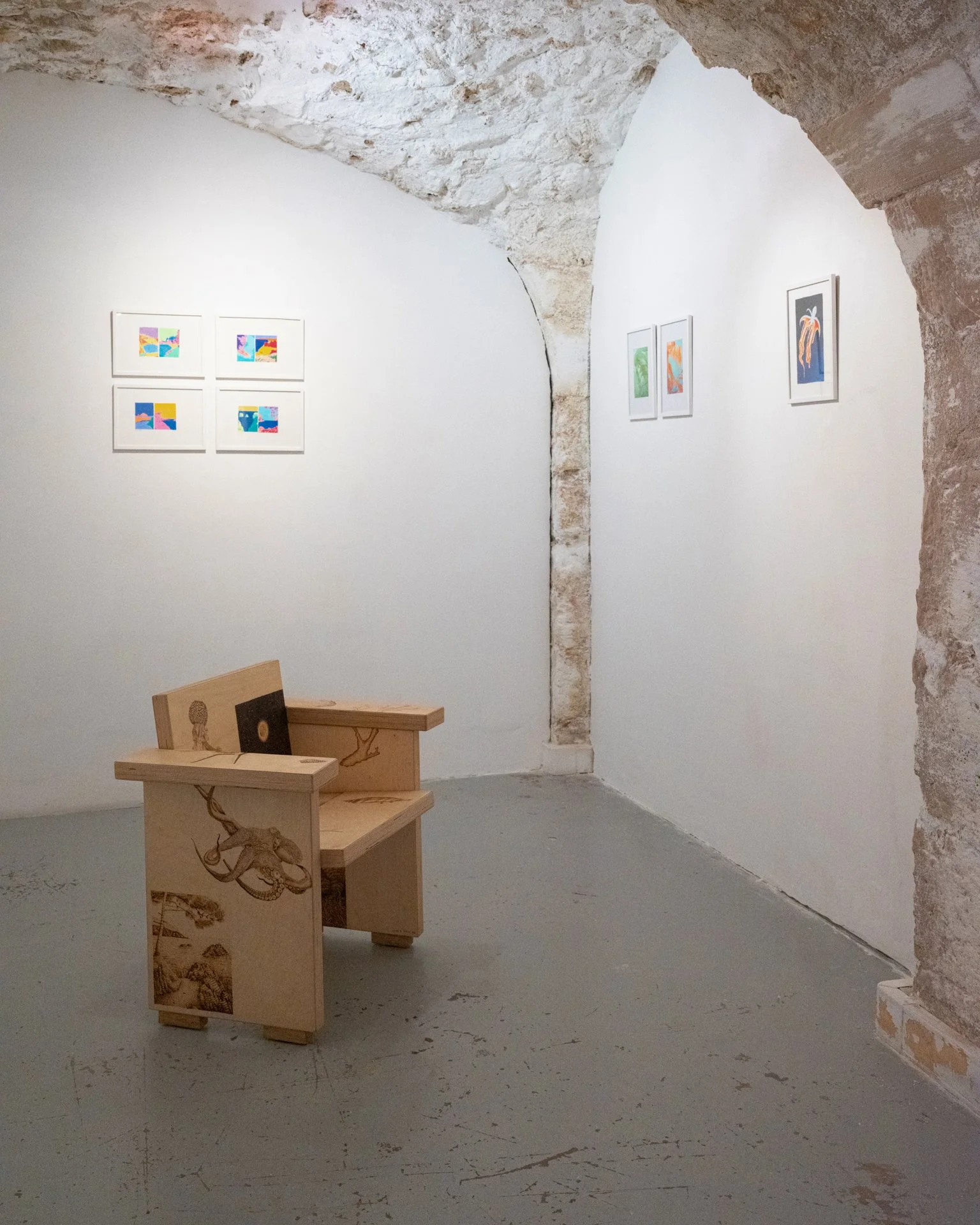 Vue de l'exposition "Moving Through the Dark" de Manon Diemer. 
Crédit Photo : Inu Studio