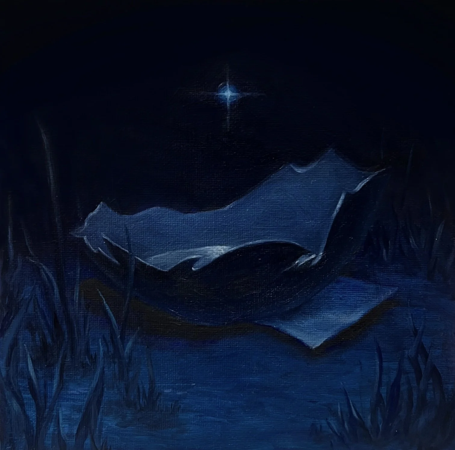 Yujoo Hong, Dialogue des silences, 2024, 20 x 20 cm, huile sur toile