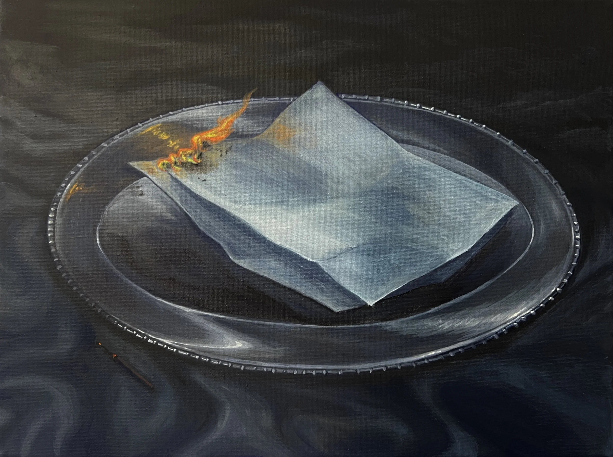 Yujoo Hong, Dialogue des silences, 2025, 40 x 30 cm, huile sur toile