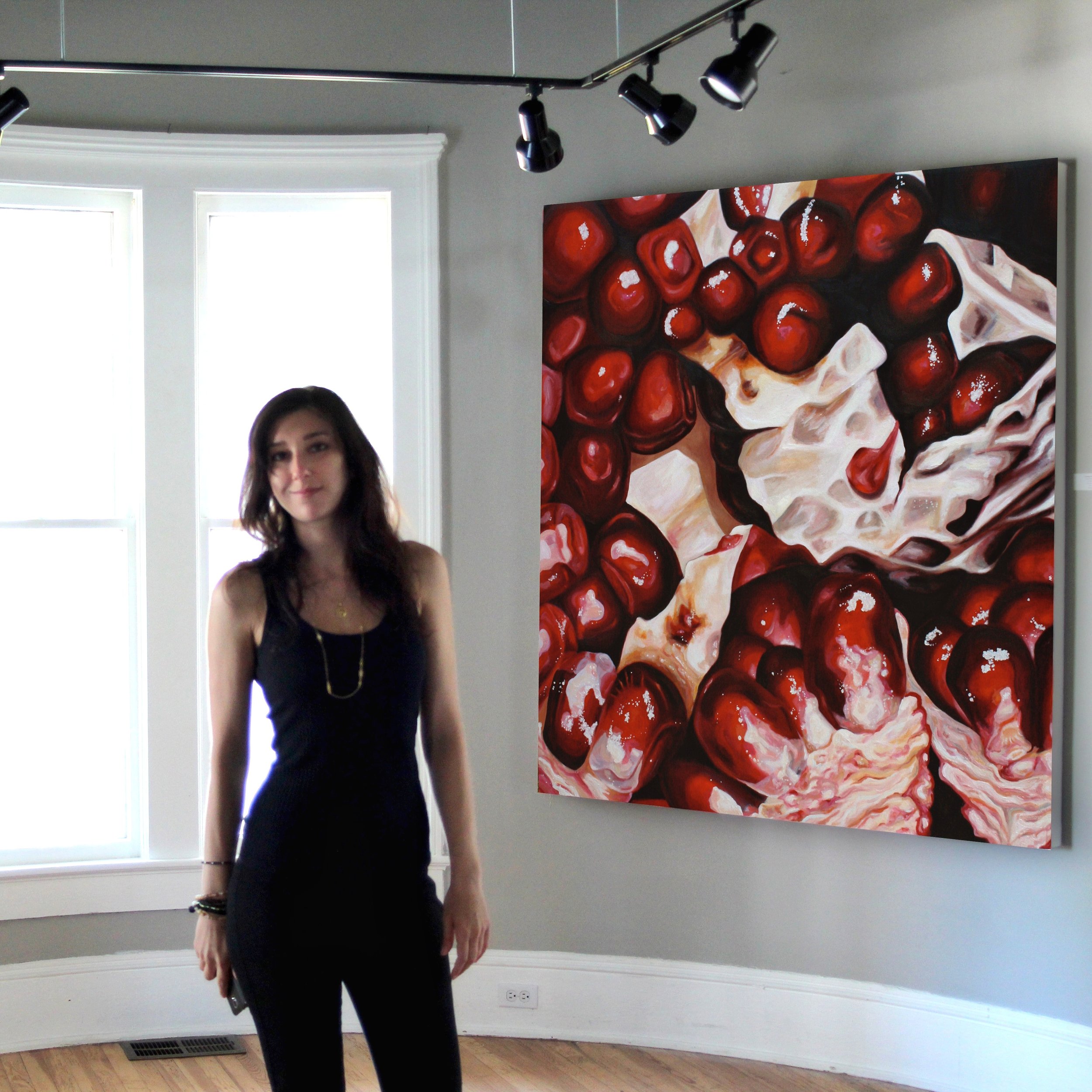 Angela Faustina with POMEGRANATE oil painting at The Rectory.jpeg