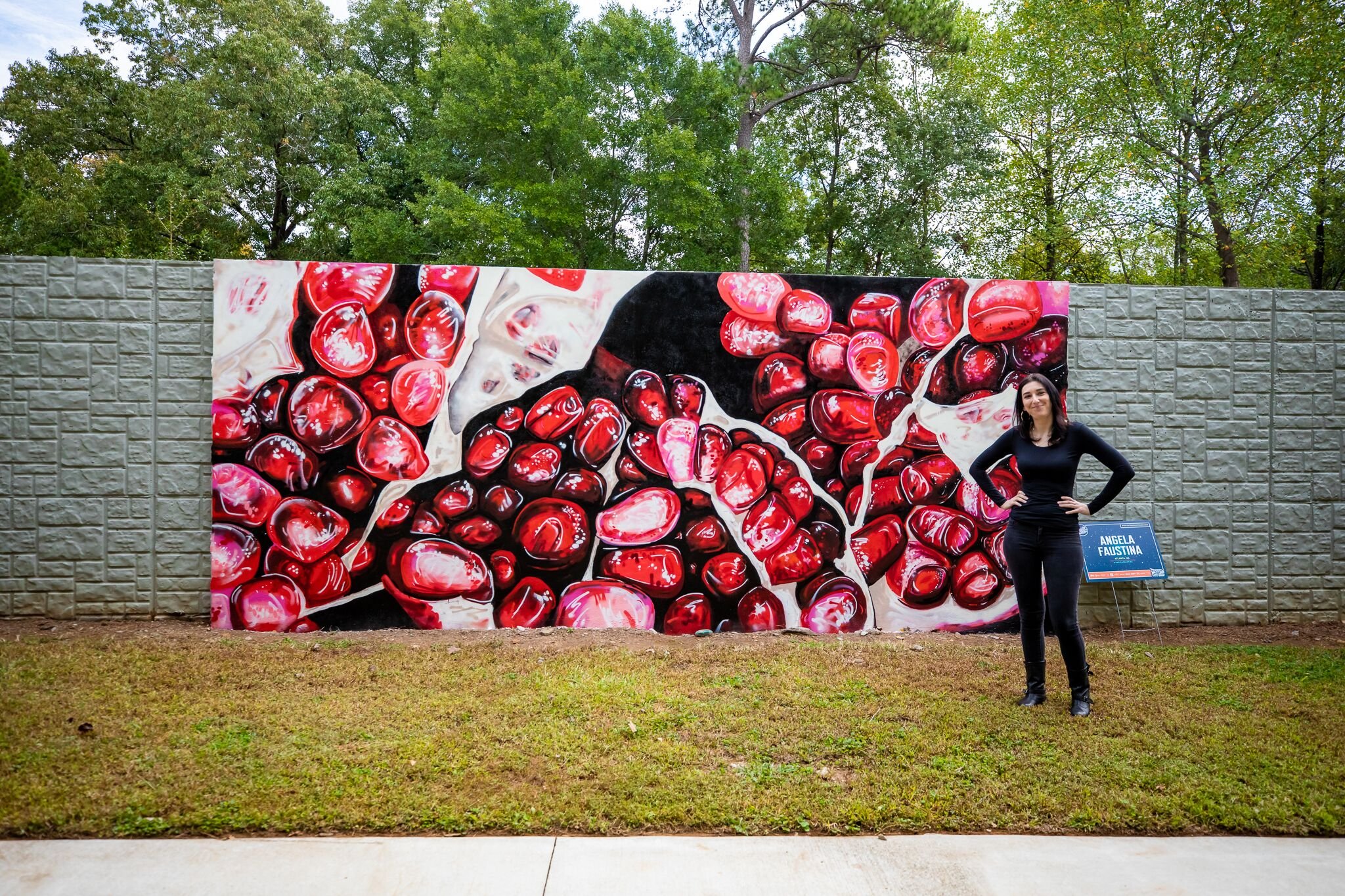 Angela Faustina, POMEGRANATE XLVI mural, 2019.  Outerspace Project, Buckhead, Atlanta, GA 13.jpeg