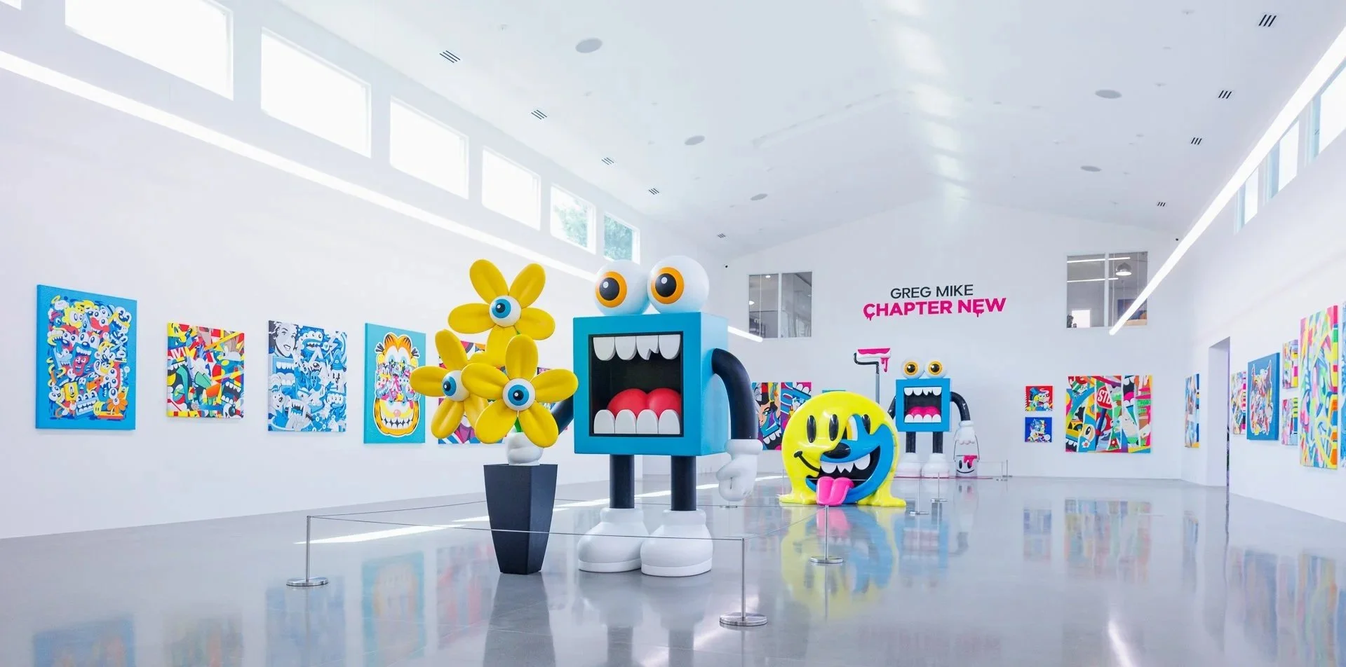 Contemporary art exhibition inside ABV Gallery in East Atlanta Village, Atlanta.