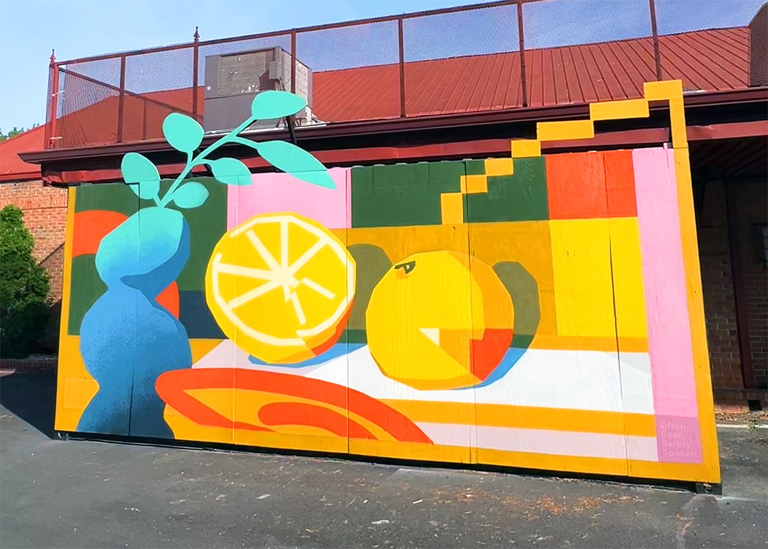 Contemporary mural installation at The Art Yard at ABV Gallery in Atlanta.