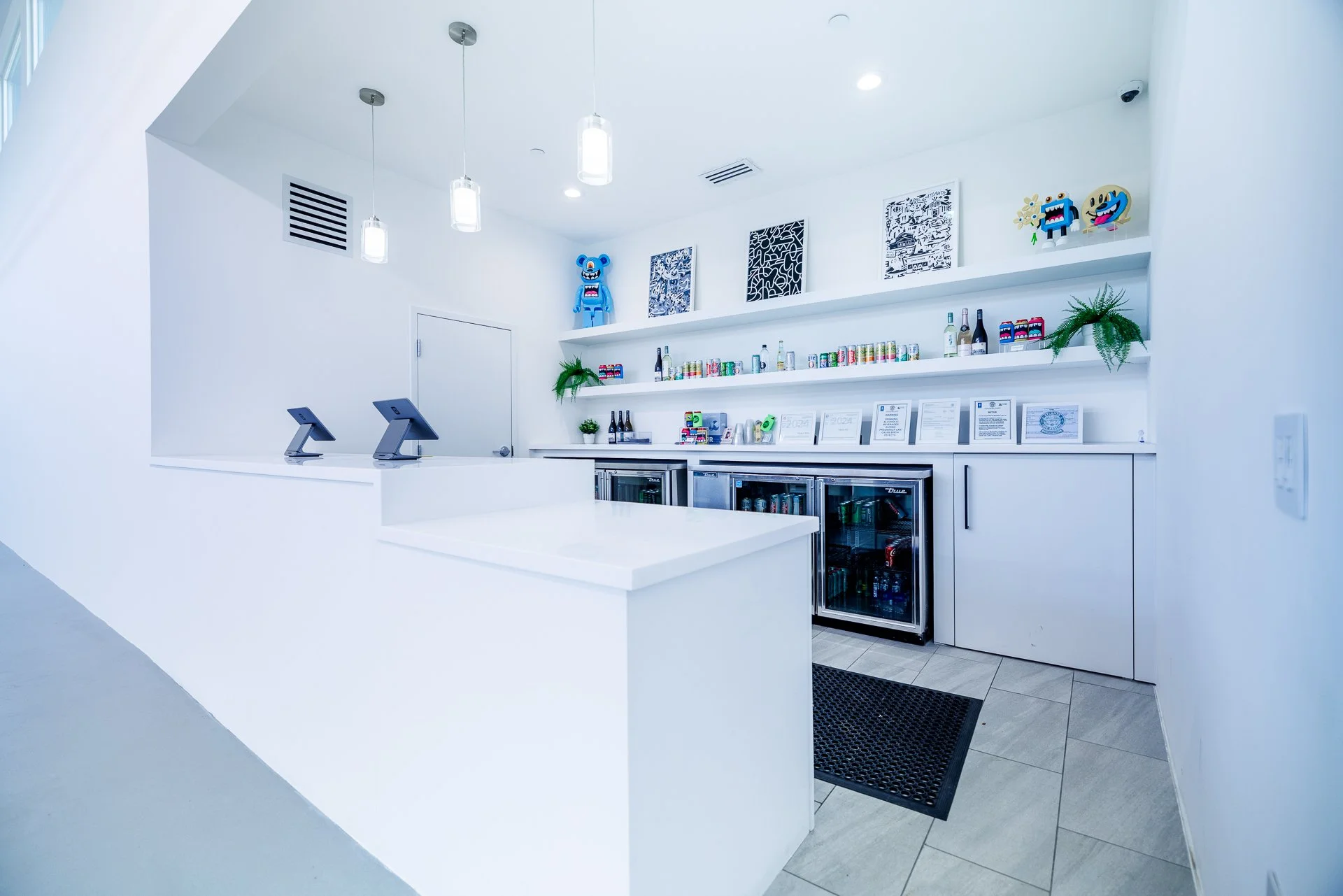 Bar area inside ABV Gallery, a unique event venue in East Atlanta Village available for private events and brand activations.