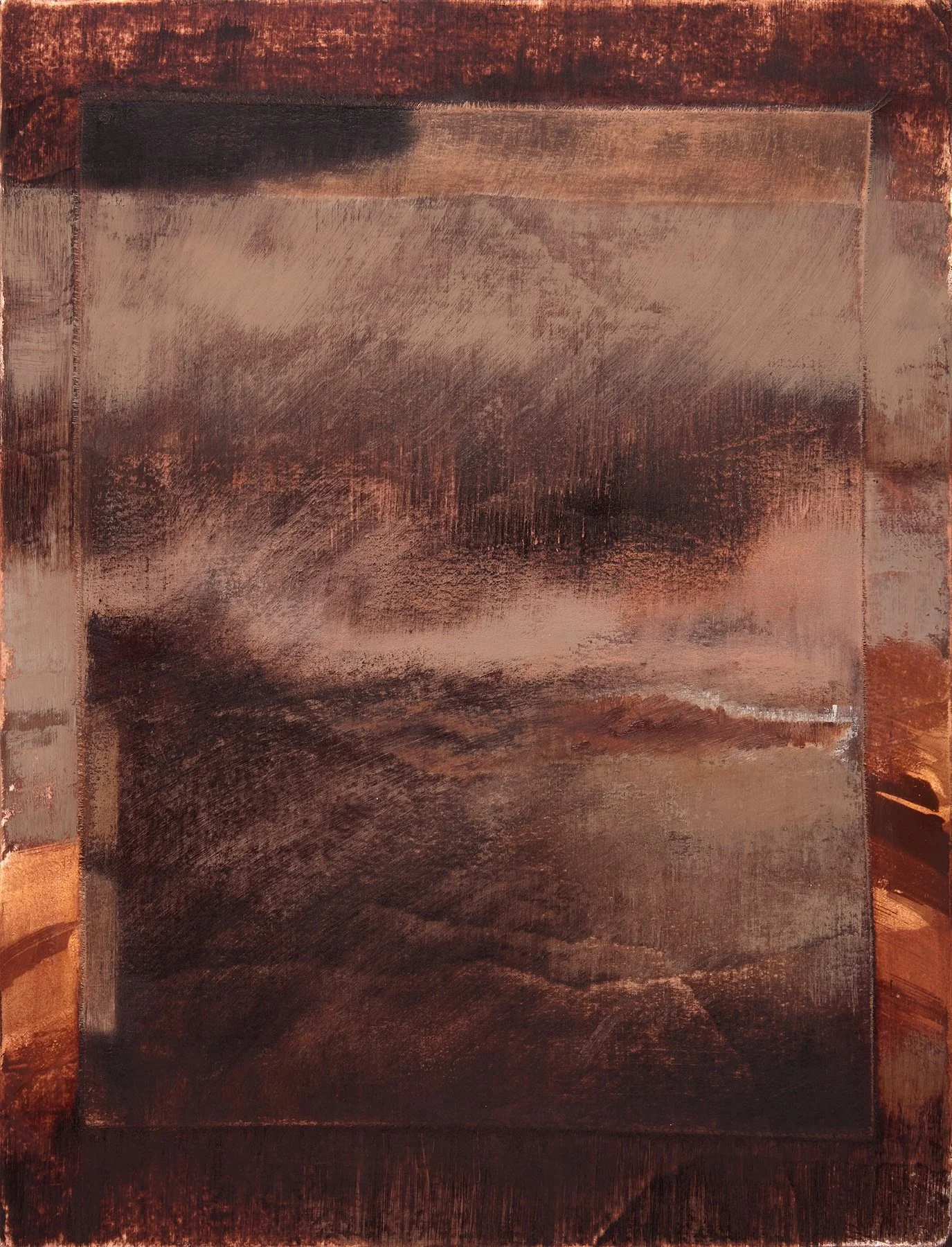 Wildfire, 2025, Acrylic, clay, calico and oil on board, 66x86x3cm.jpg