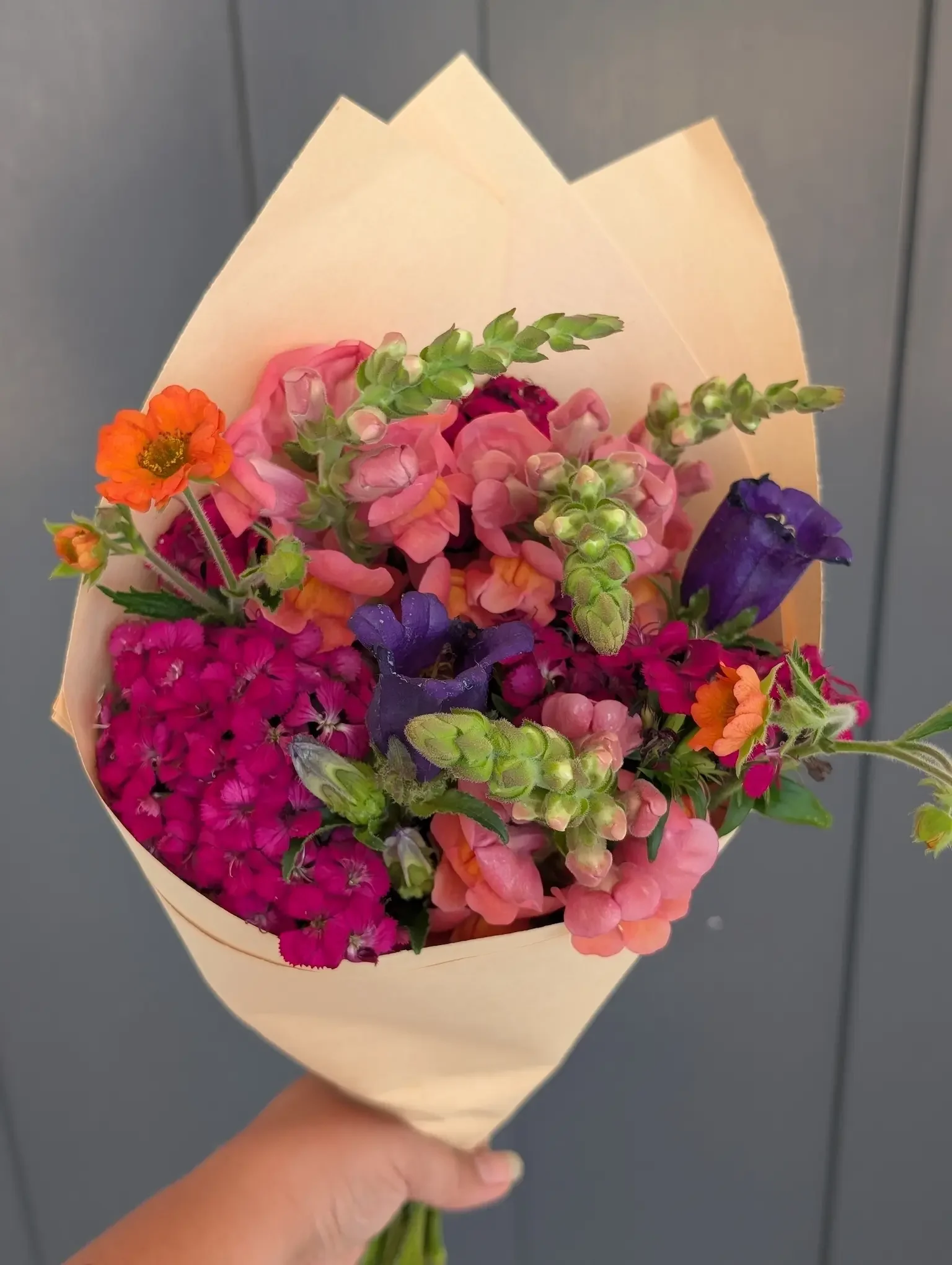 Premium summer flower subscription arrangement with bright zinnias and farm-fresh blooms available for Wednesday pickup in Mechanicsville and Ashland, Virginia.