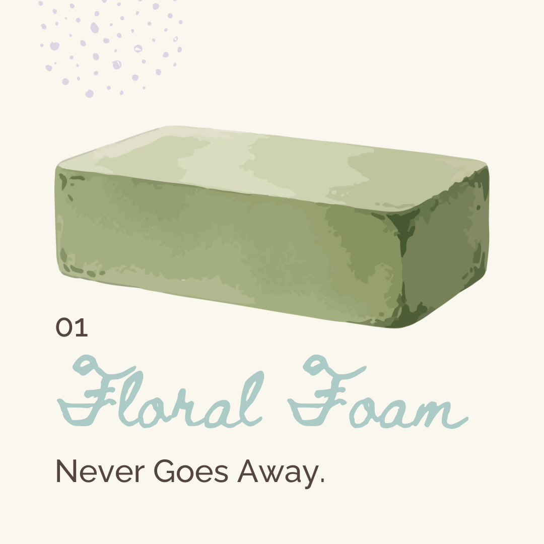 Breemar Flower Farm in Ashland, VA does not use floral foam due to its toxicity.