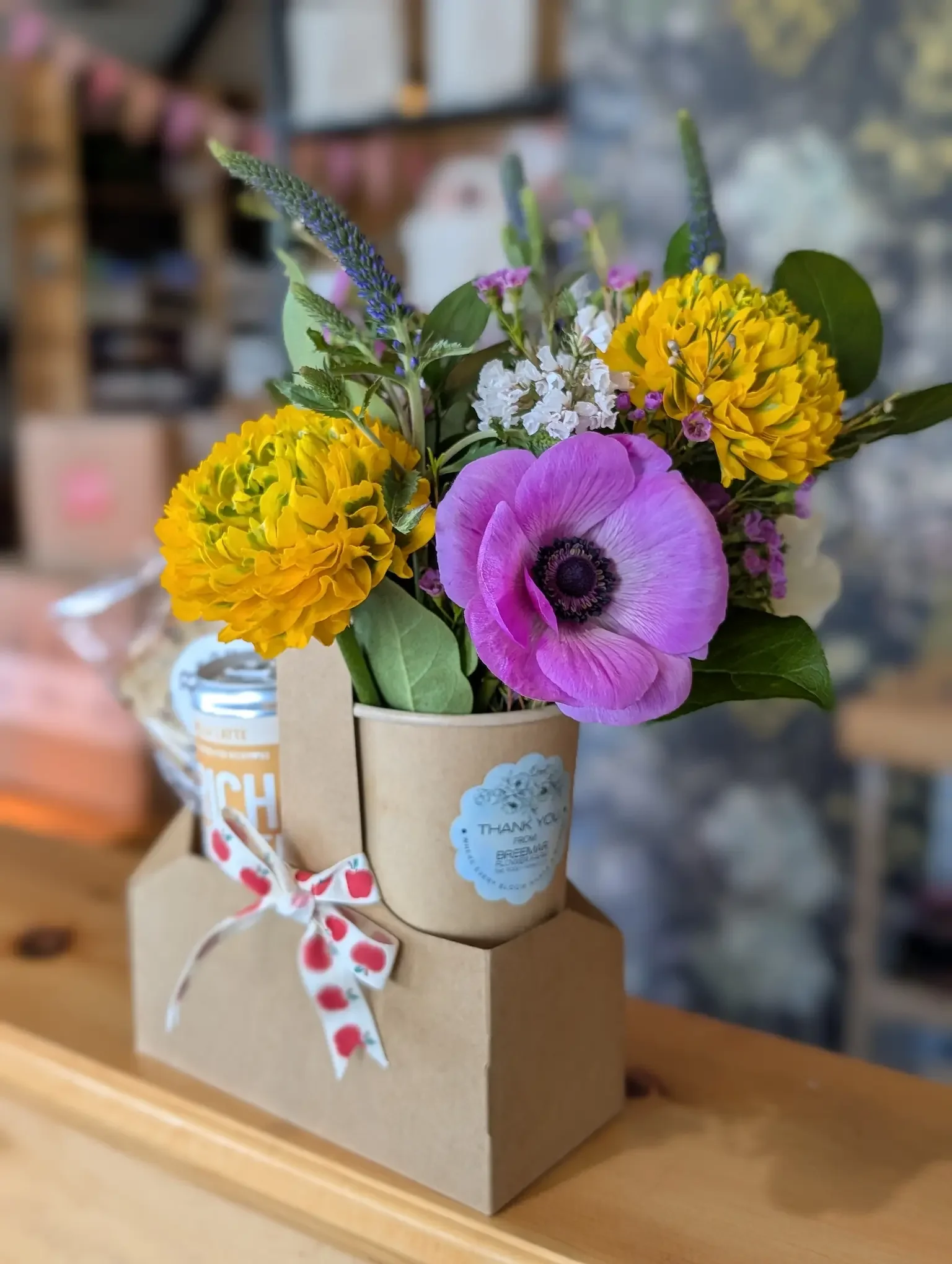 Teacher Appreciation Gift Set with Flower Bouquet, Lemon Loaf, and Vanilla Latte for Hanover County Schools