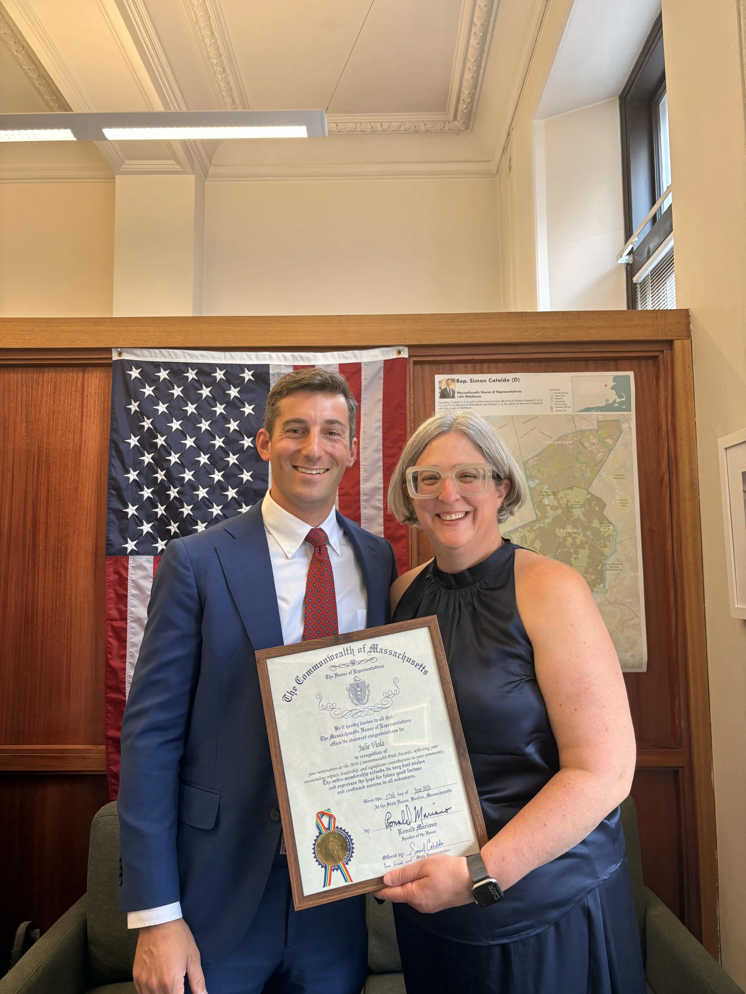 Rep. Simon Cataldo Nominates Julie Viola for Commonwealth Pride Award